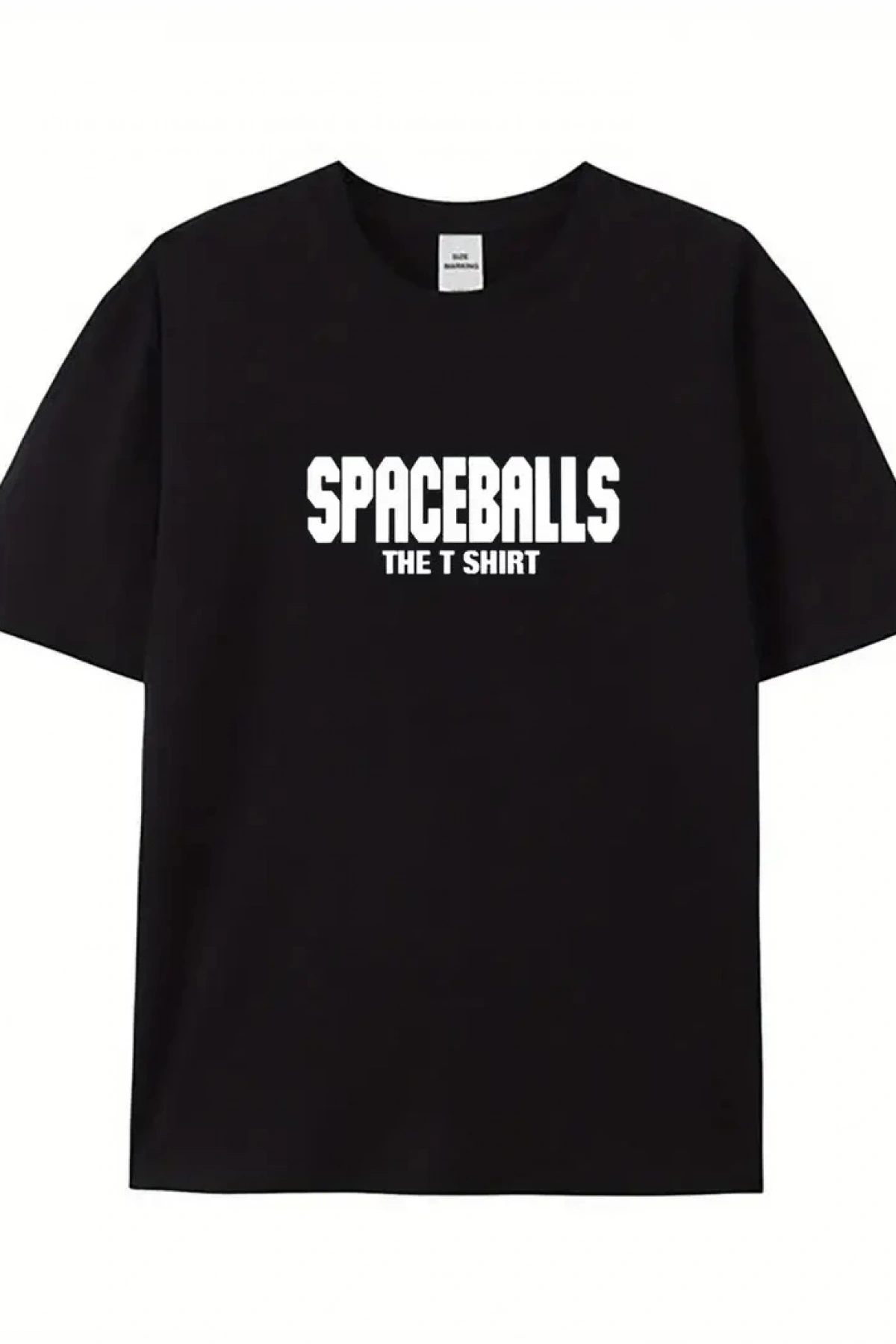 20/1 Penye Compack SPACEBALLS Erkek Baskılı Oversize Bisiklet Yaka Kısa Kol Yazlık T-shirt - Siyah
