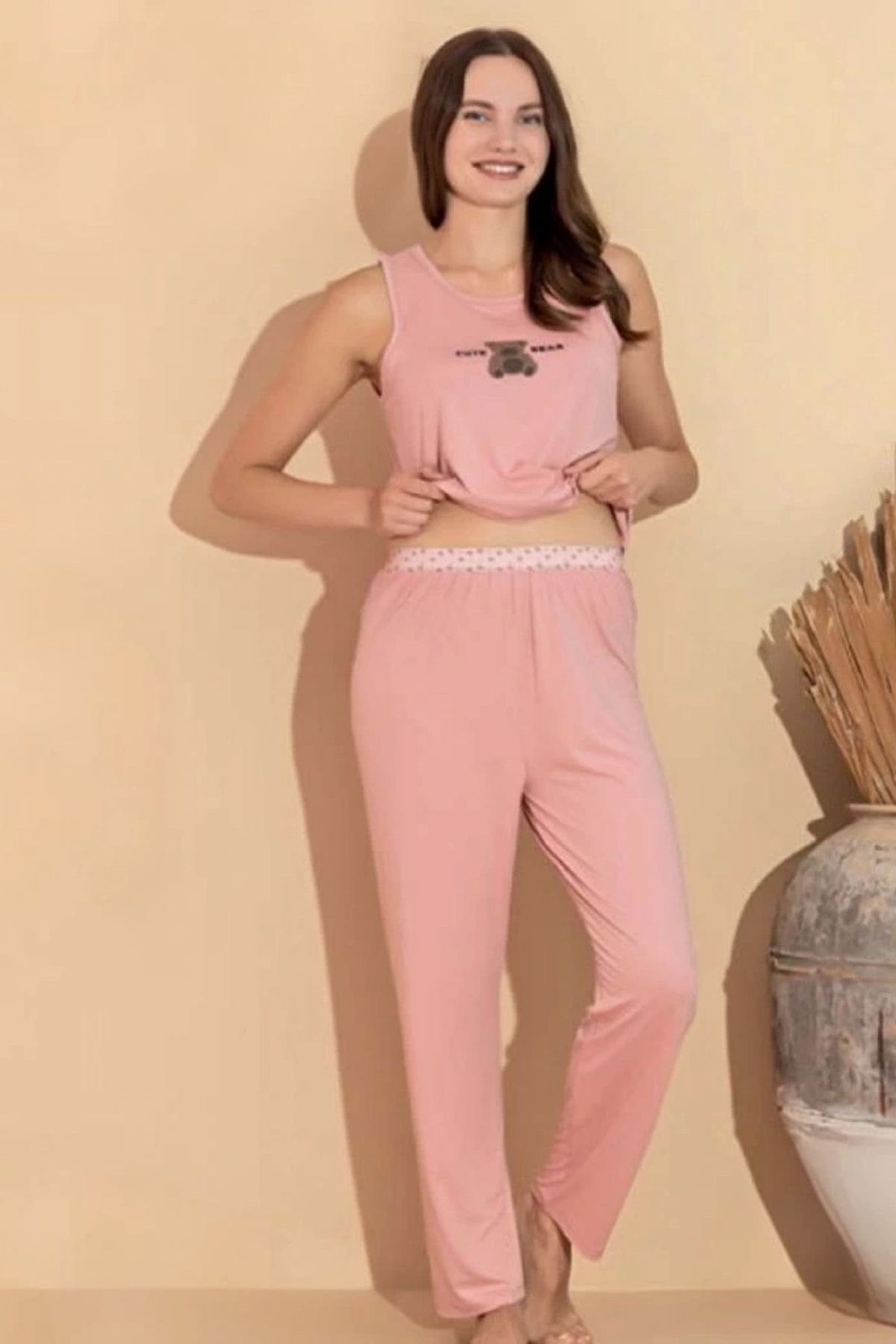 Boyraz 20617 Kadın Milan Kumaş Atlet Pijama Takımı