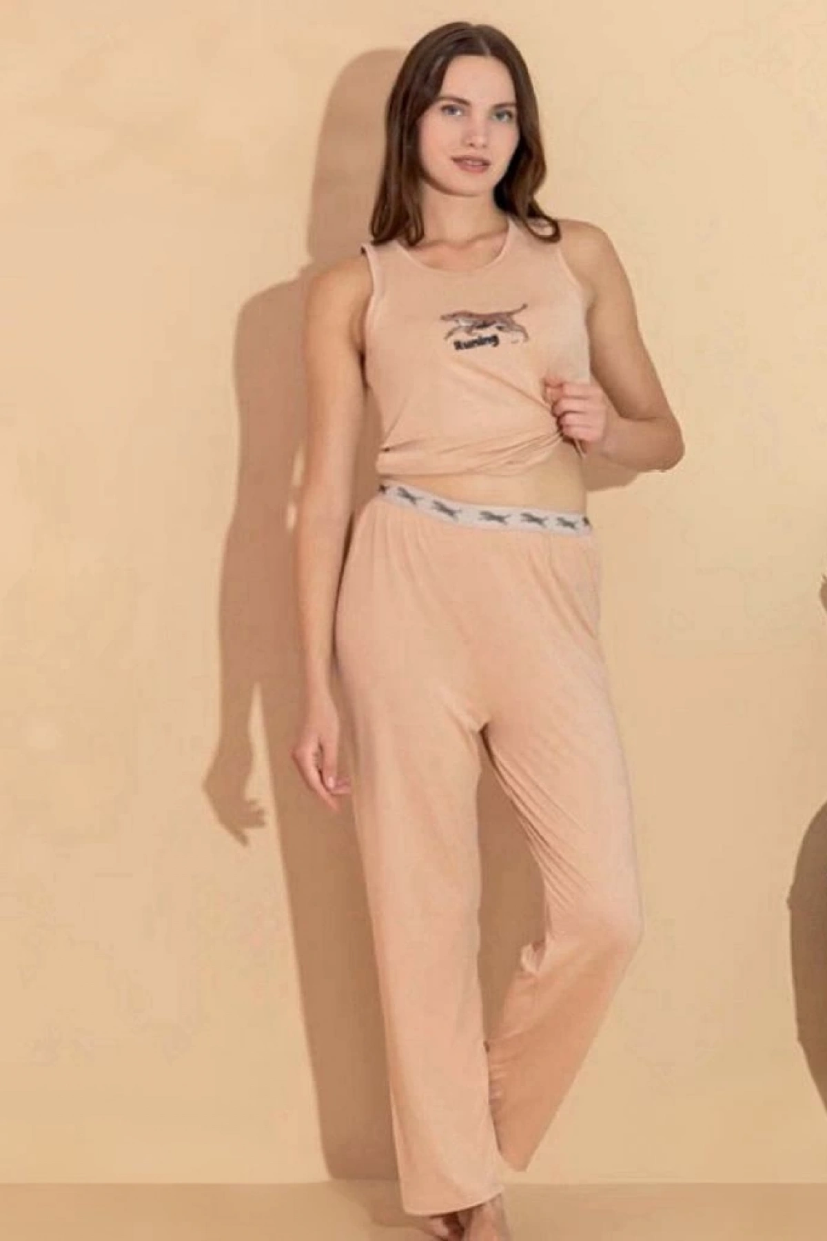 Boyraz 20618 Kadın Milan Kumaş Atlet Pijama Takımı