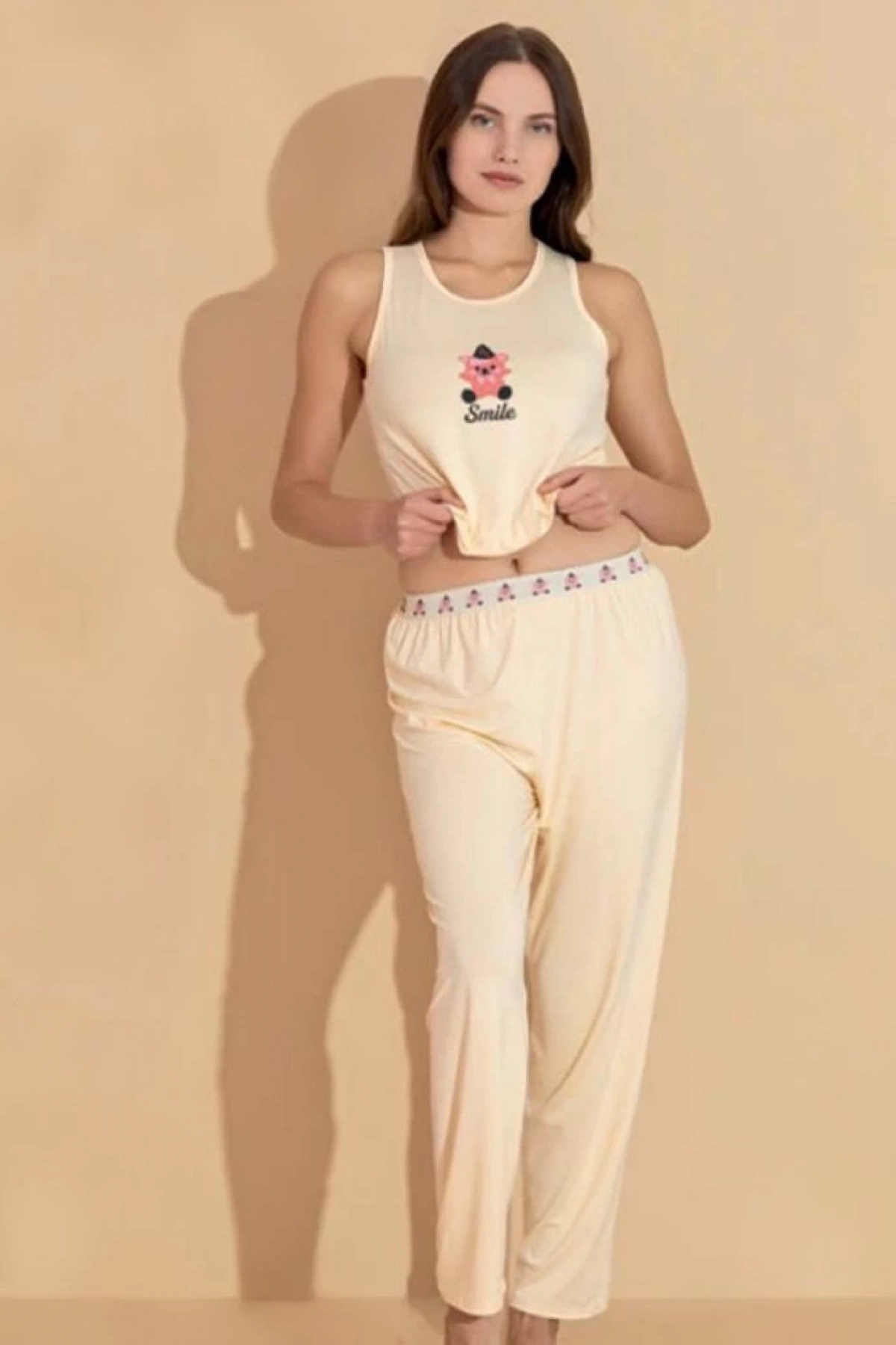 Boyraz 20621 Kadın Milan Kumaş Atlet Pijama Takımı