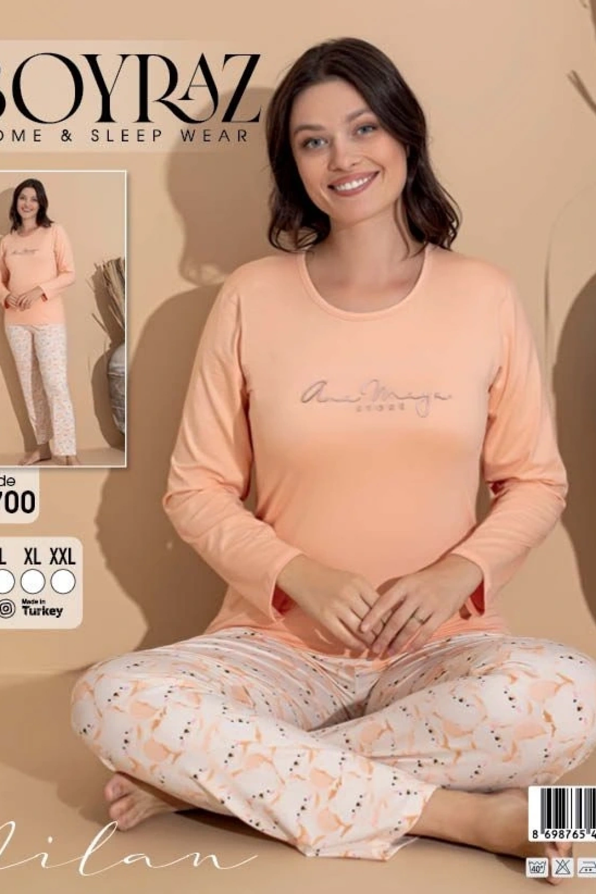 Boyraz 20700 Kadın Milan Uzun Kol Pijama Takımı