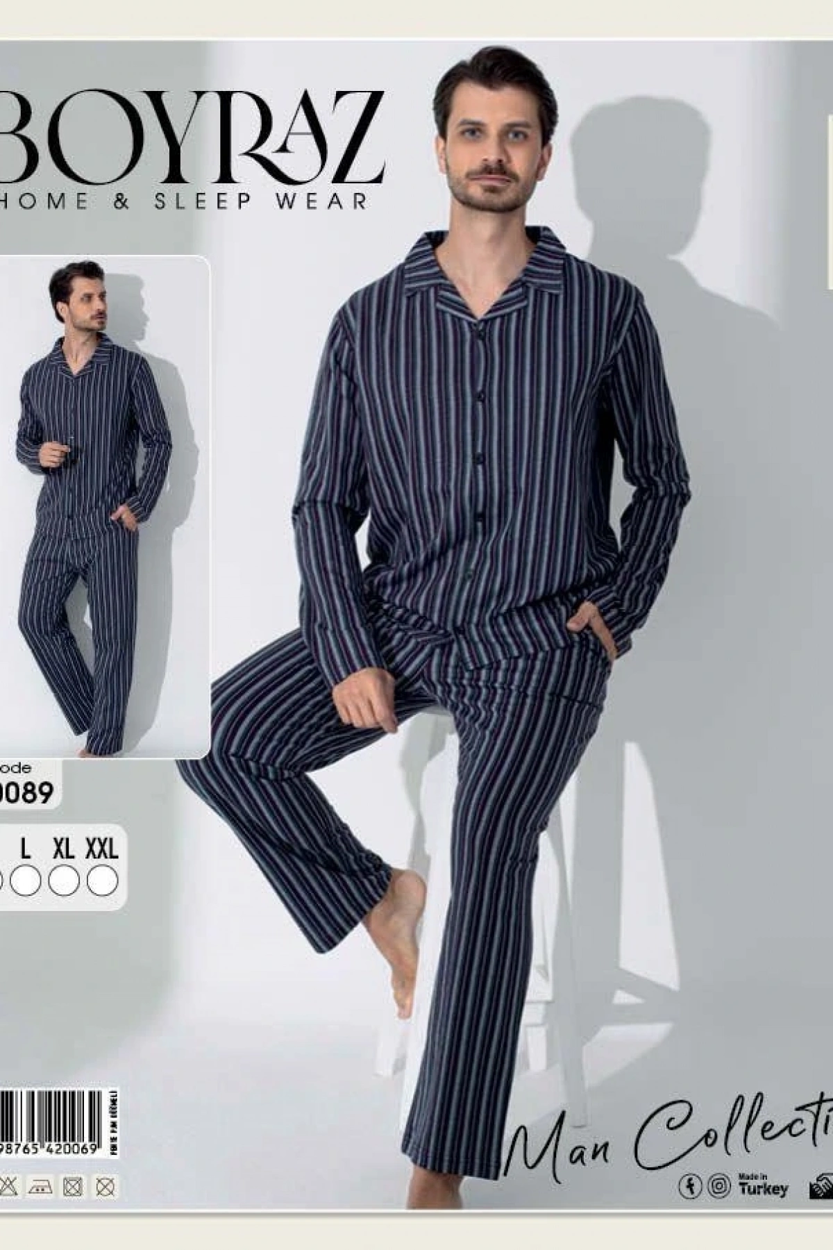 Boyraz 70089 Erkek Uzun Kol Penye Pijama Takımı