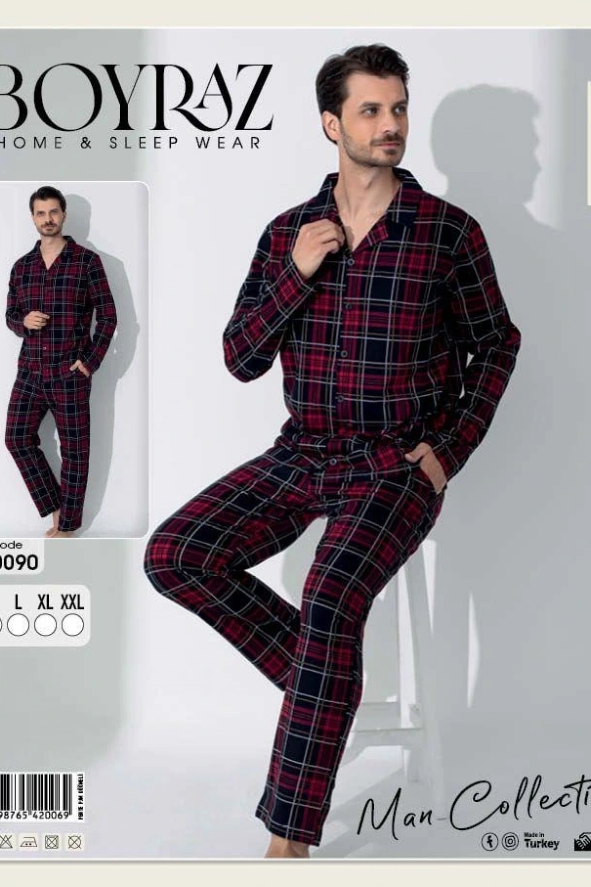 Boyraz 70090 Erkek Uzun Kol Penye Pijama Takımı