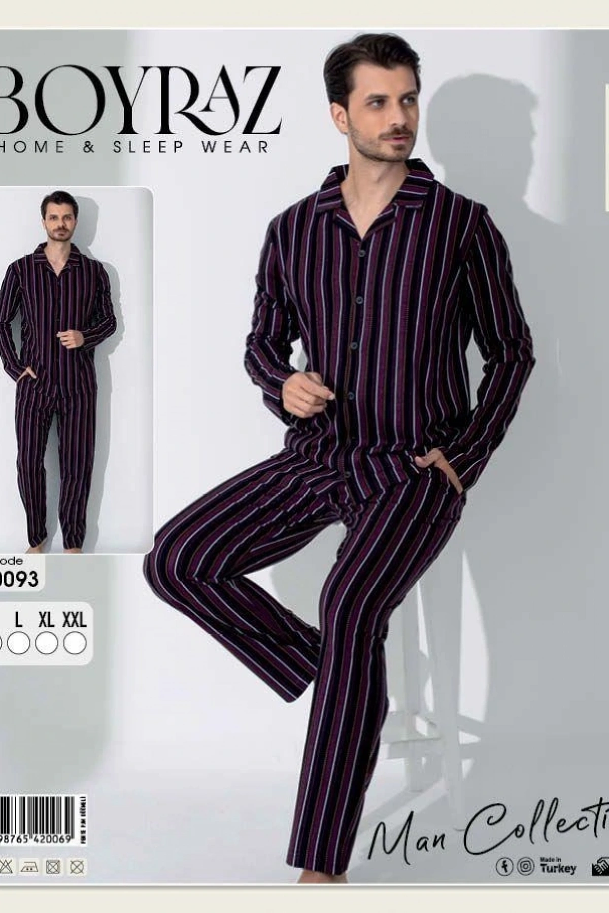 Boyraz 70093 Erkek Uzun Kol Penye Pijama Takımı