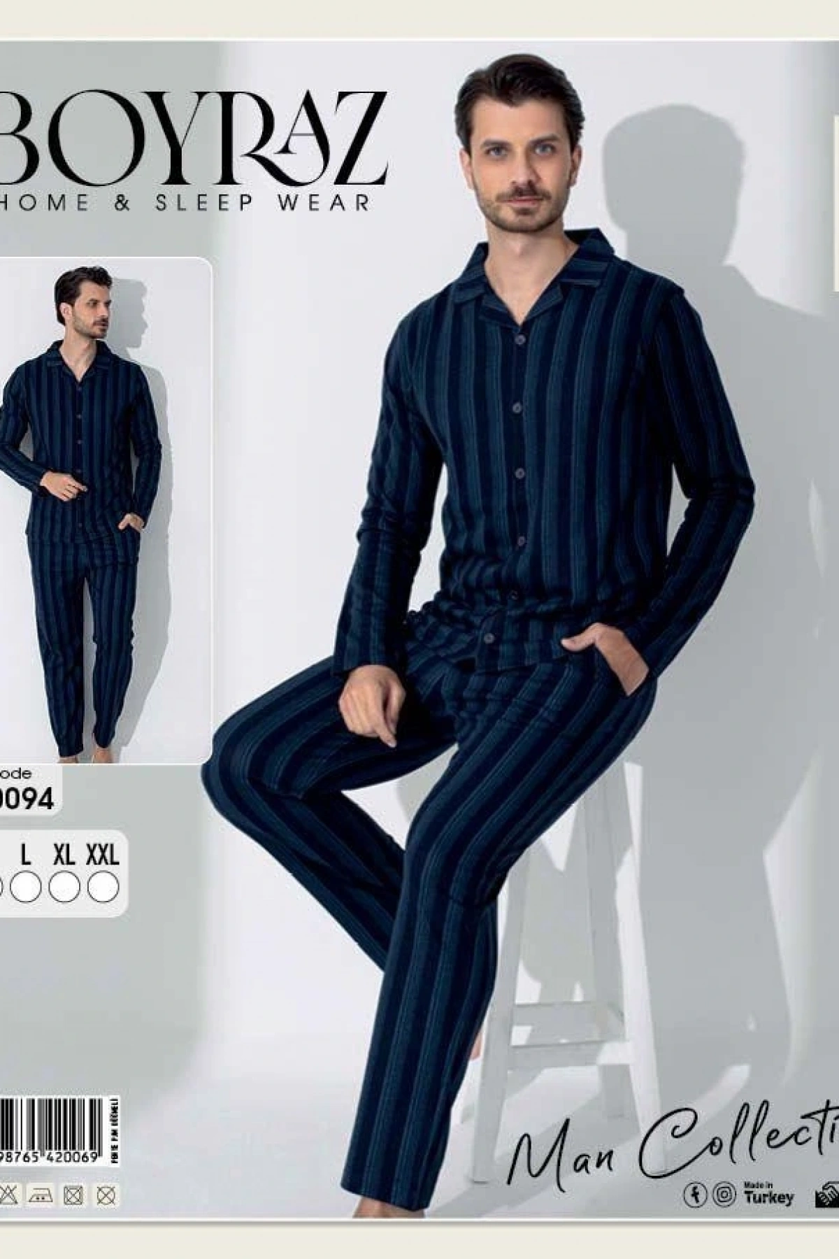 Boyraz 70094 Erkek Uzun Kol Penye Pijama Takımı