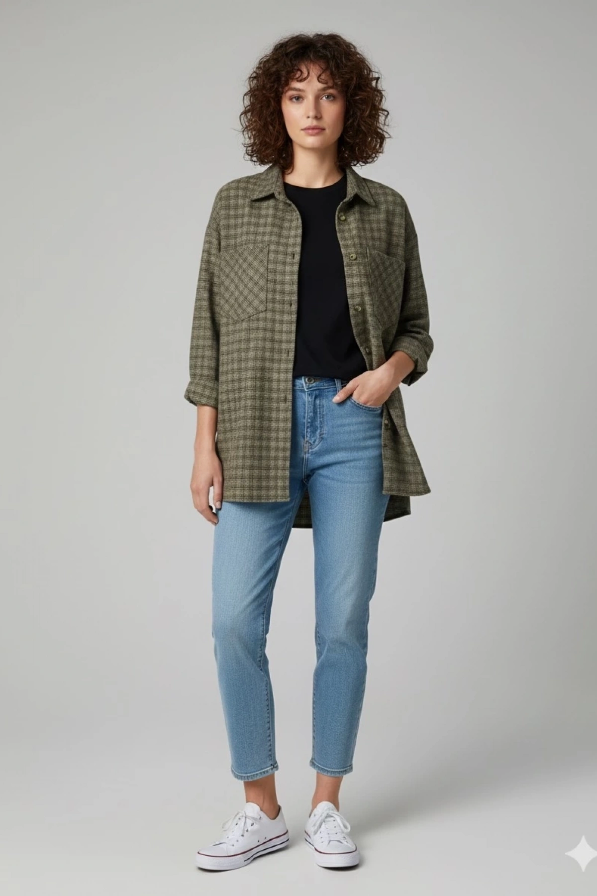 Çift cepli oduncu gömlek vizon ha1212789