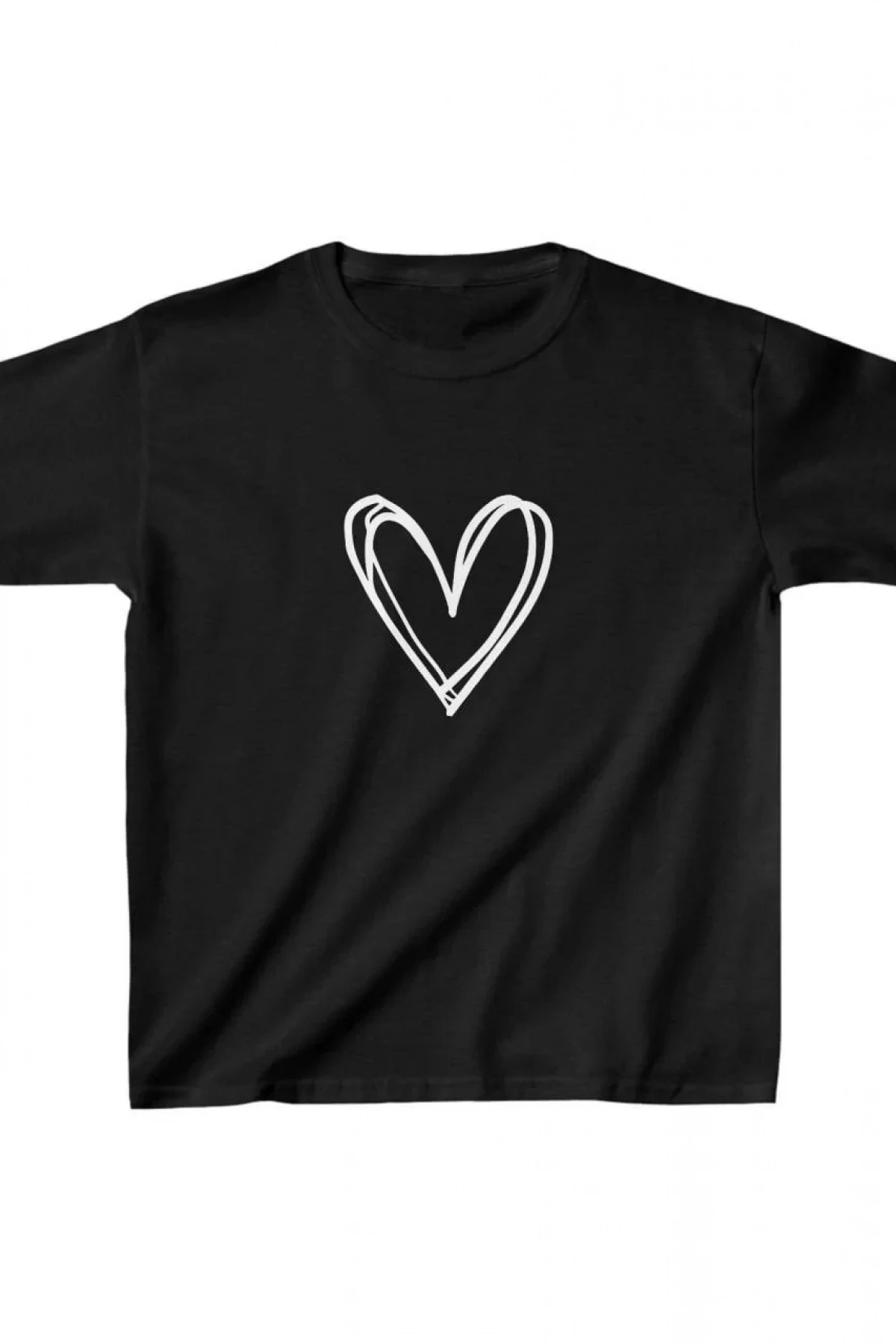 Çocuk Kız Baskılı T-Shirt - Siyah