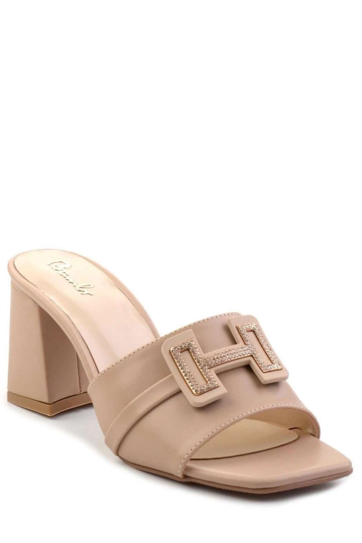 Erew Bej Cilt Topuklu Terlik