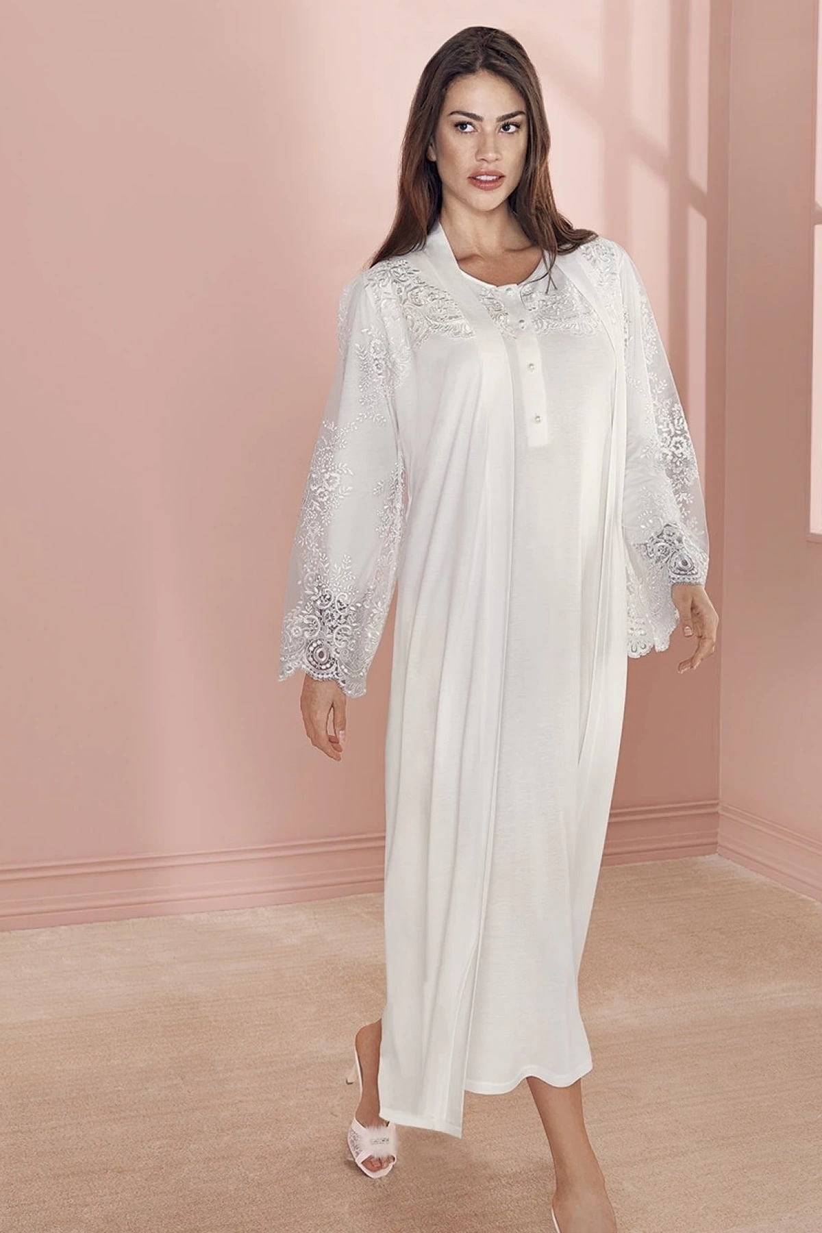 Espuar 737 Penye Uzun Gecelik Sabahlık Takım