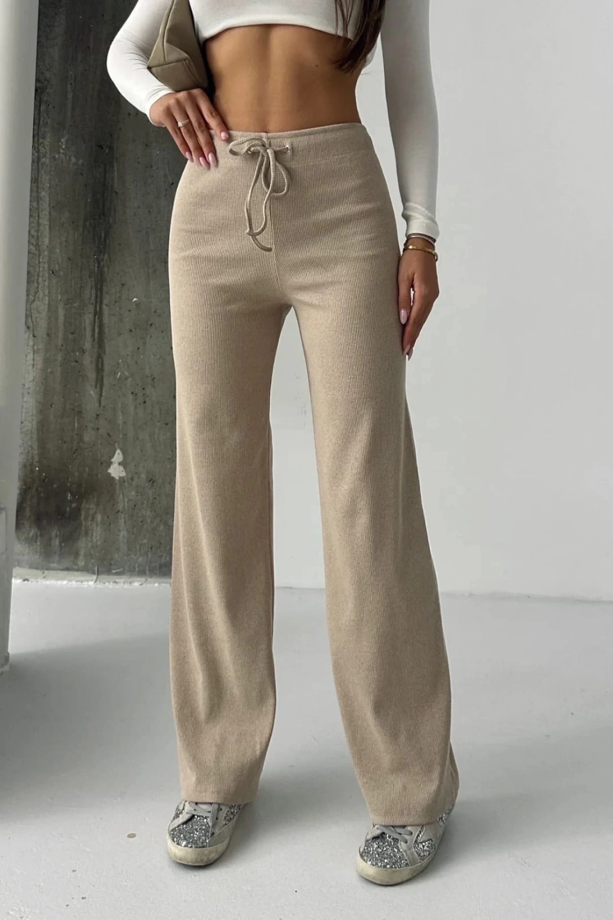 Fit comfort bej salaş pantolon A6011