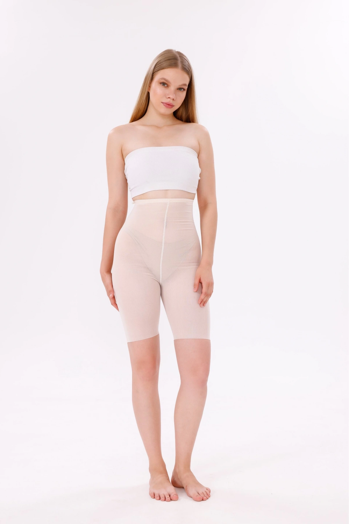 Freshness 0007 Lazer Kesim Tül Yüksek Bel Şort Korse