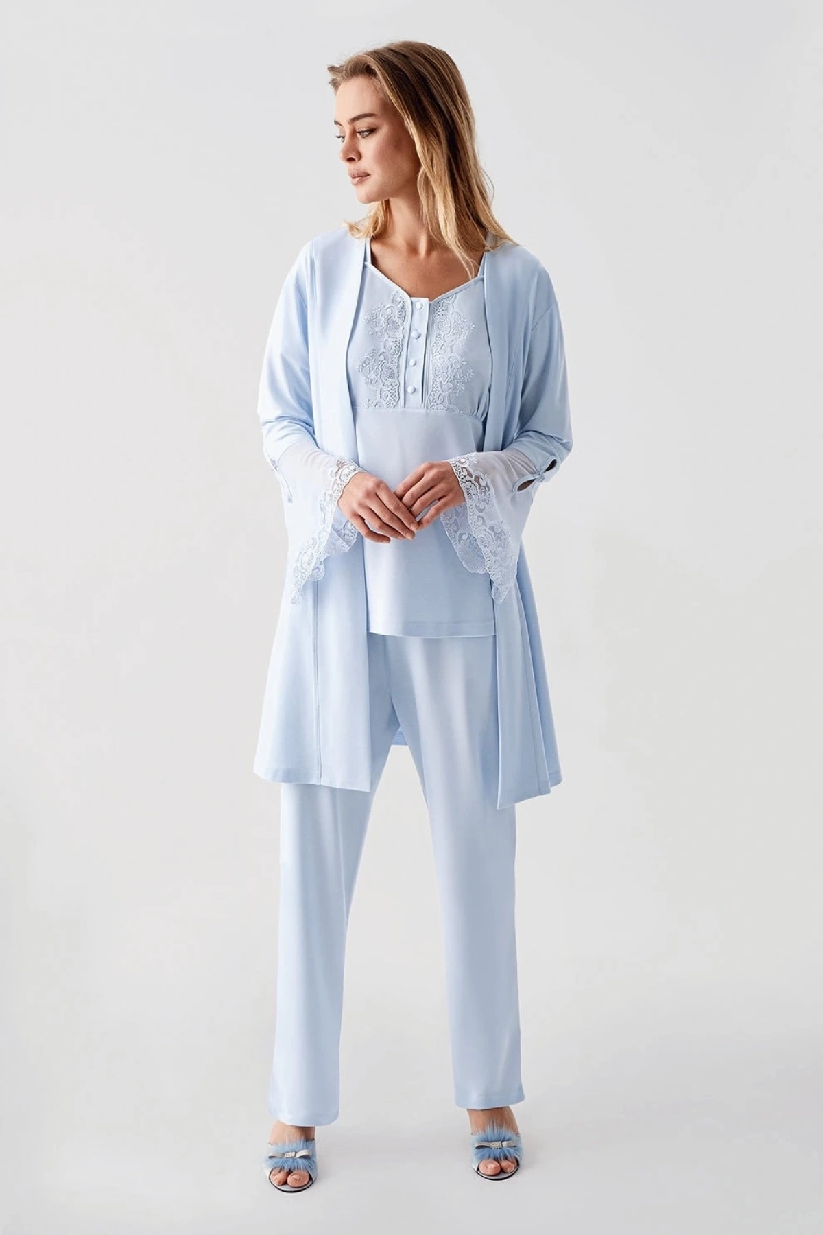 Freshness 322 Kadın Sabahlıklı Pijama Takımı