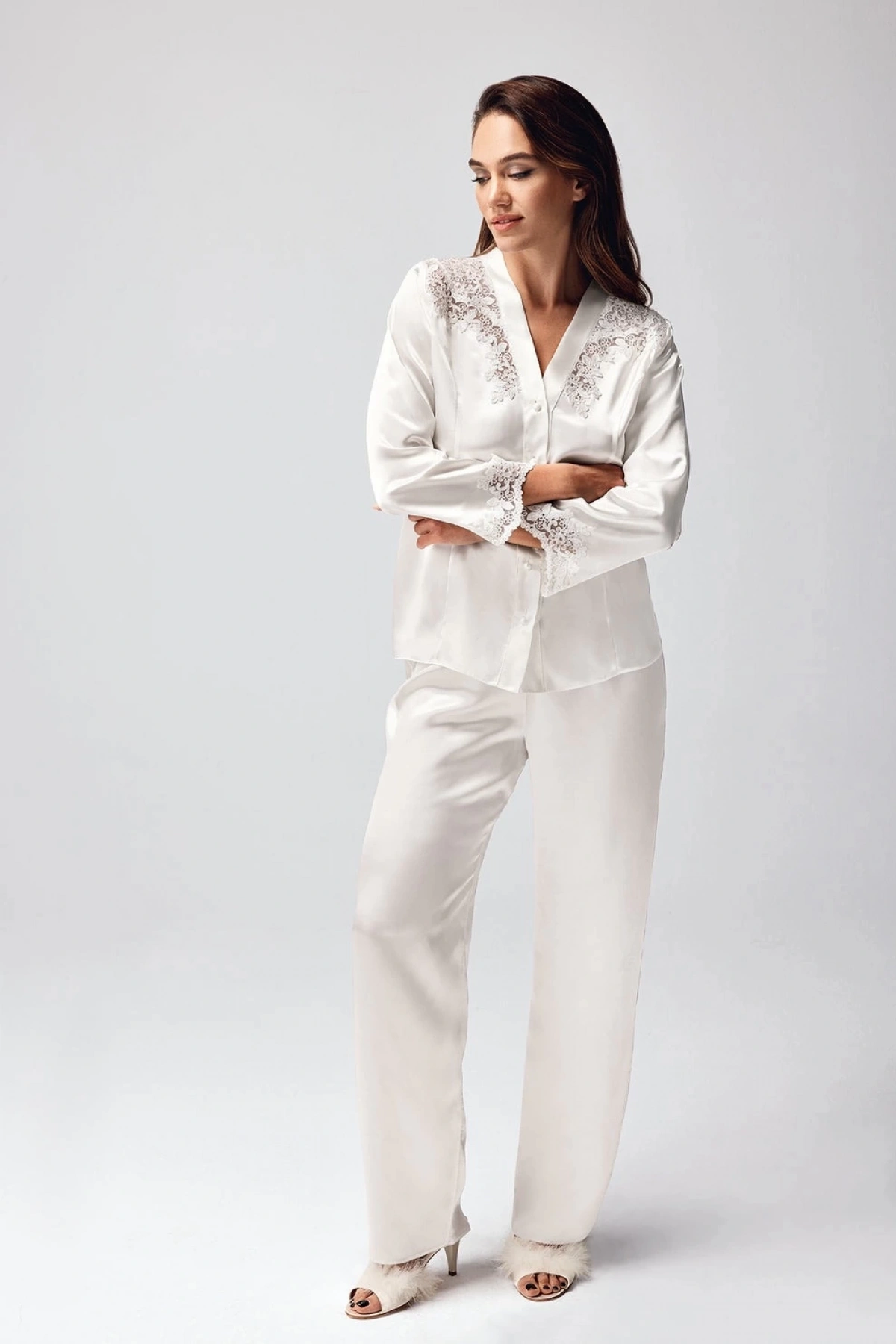 Freshness 9950-PT Saten Dantel Detaylı Pijama Takımı