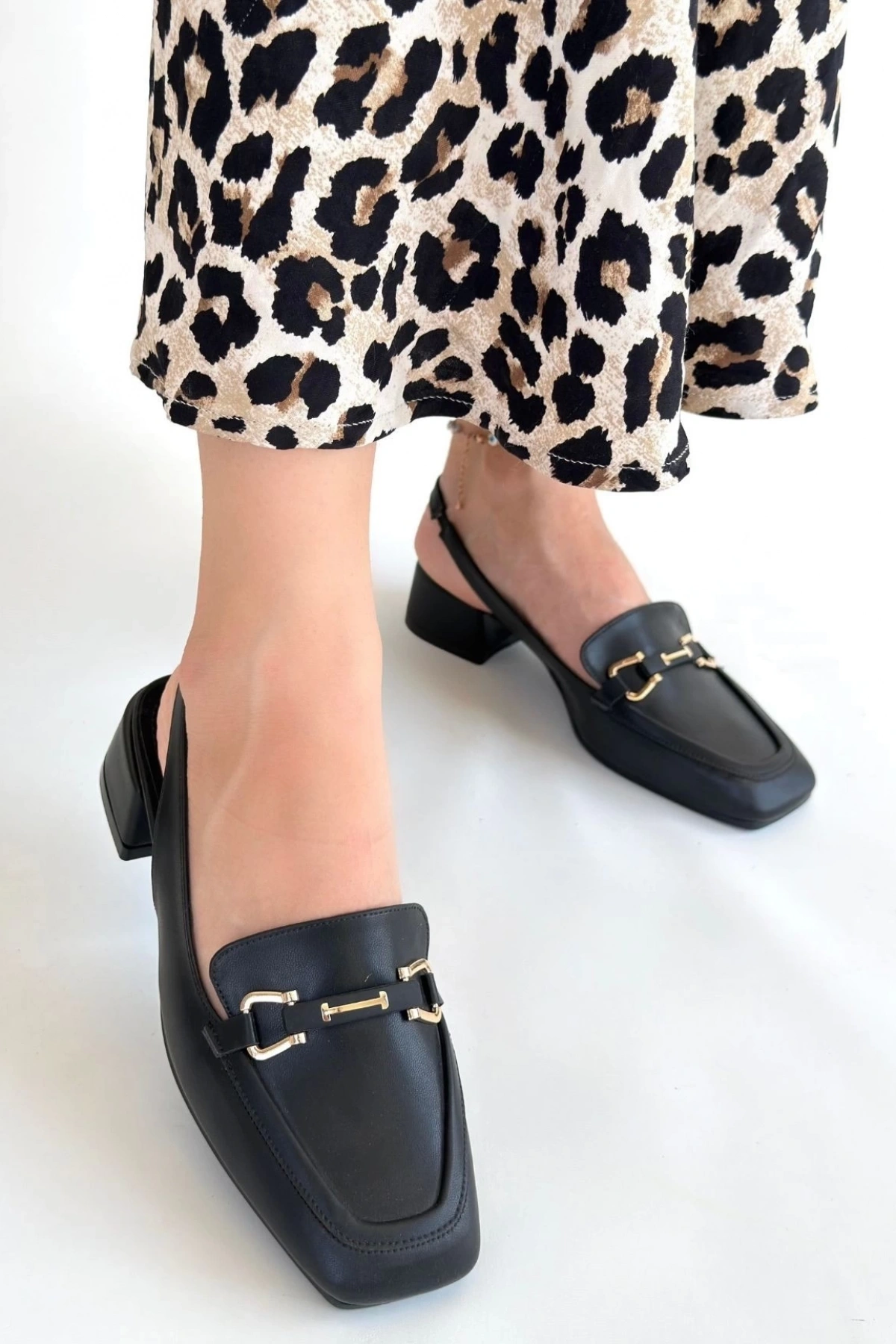 Joone Siyah Cilt Topuklu Ayakkabı