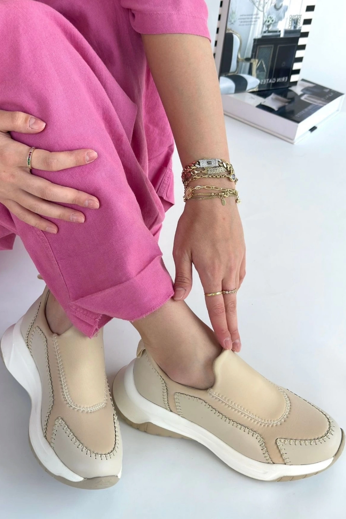 Kendy Bej Cilt Spor Ayakkabı