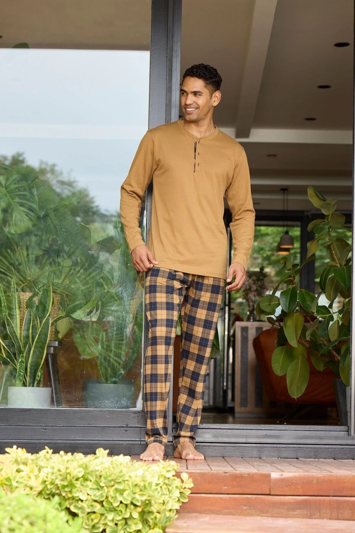 Kocabey 6020 Erkek Midi Yaka Pijama Takım