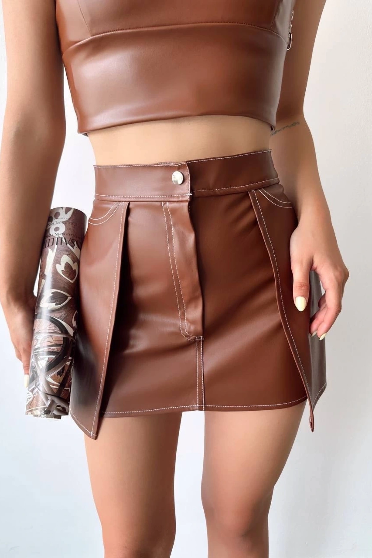 Kontrast deri etek kahve w260015