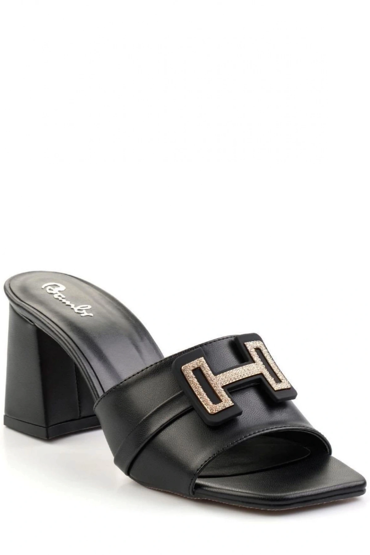 Leyya Siyah Cilt Topuklu Ayakkabı