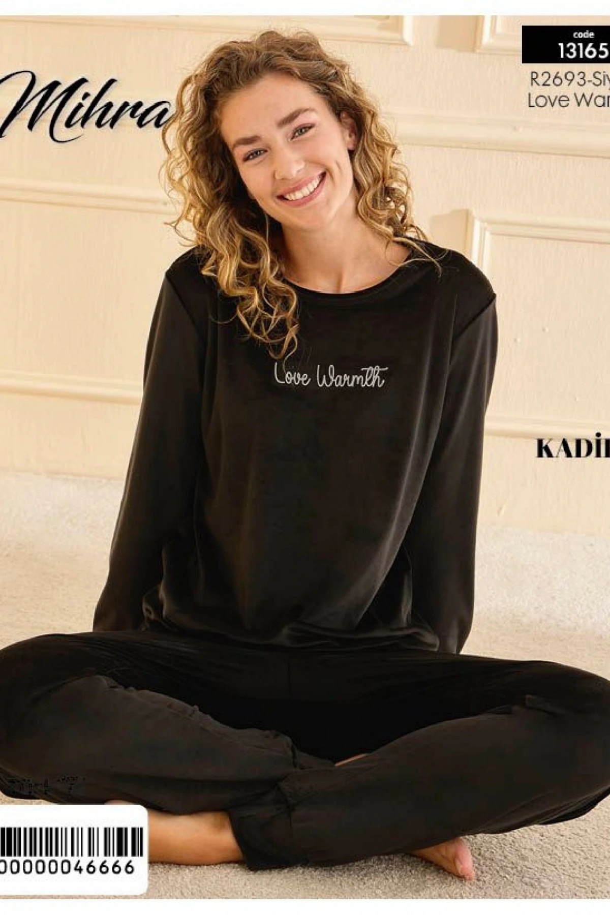 Mihra 13165 Kadın Kadife Uzun Kol Pijama Takımı