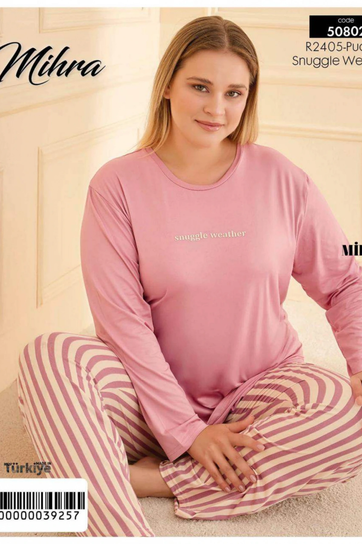 Mihra 50802 Kadın Battal Milan O Yaka Pijama Takımı