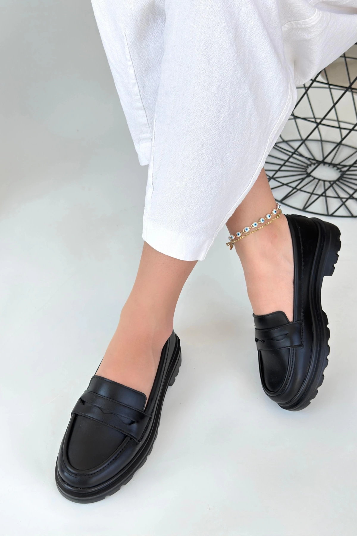 Narli Siyah Cilt Oxford Ayakkabı