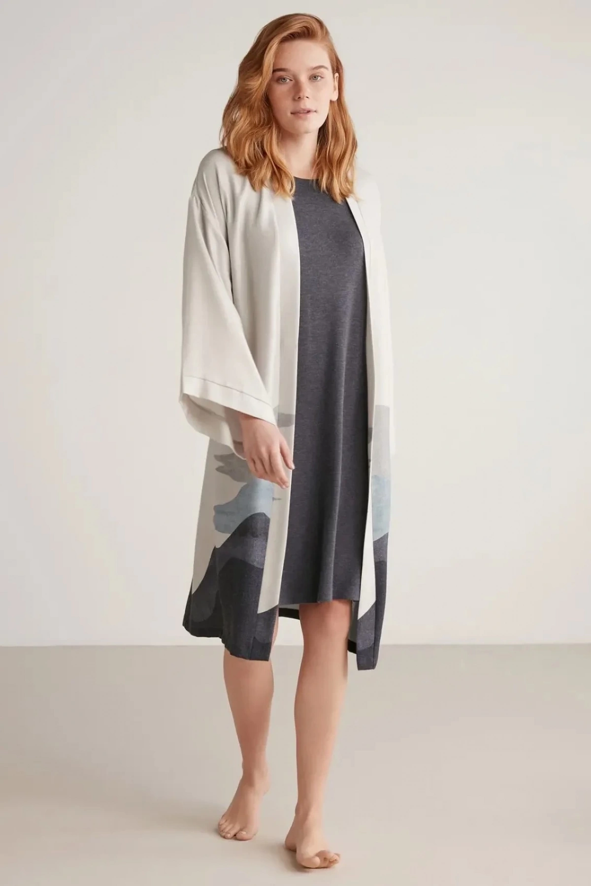 Nautıca W605 Kadın Kısa Gecelik ve Sabahlık Takımı