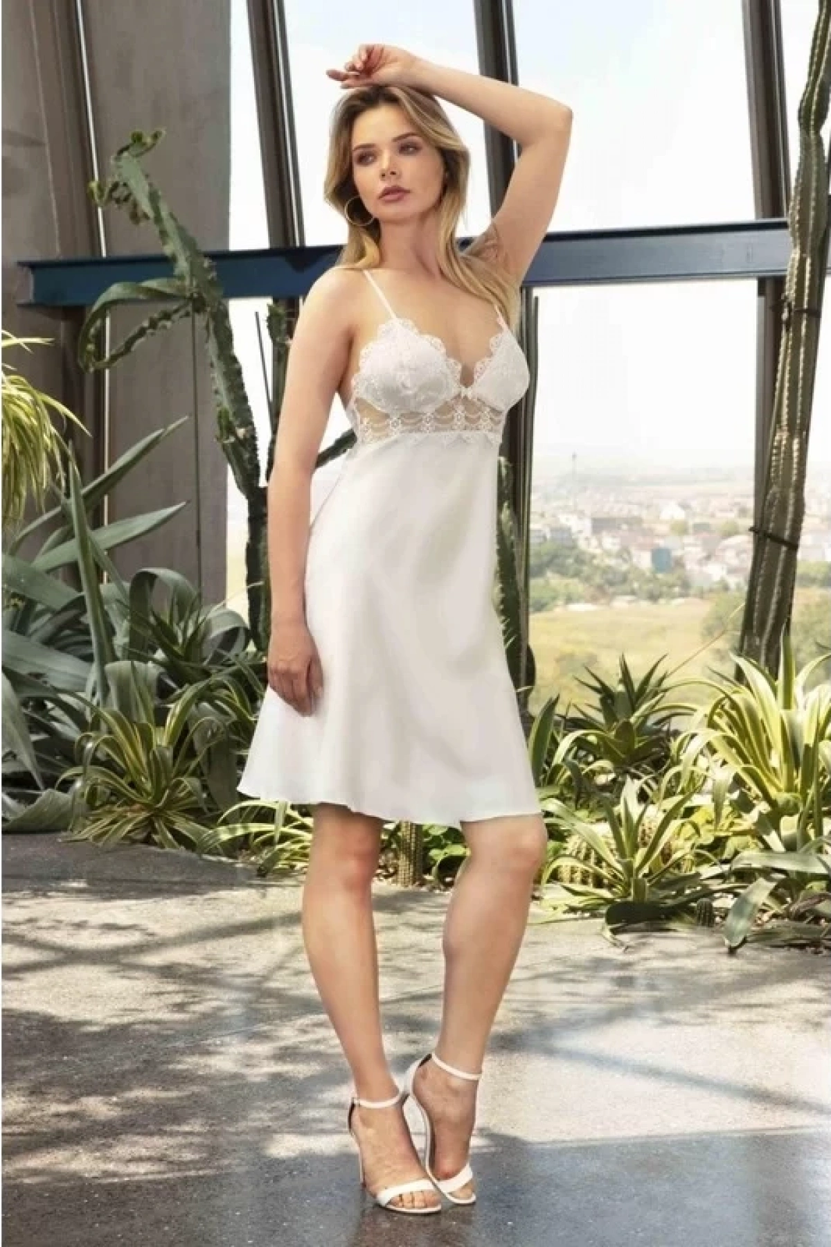 Nurteks 5491 Bayan Saten Gecelik