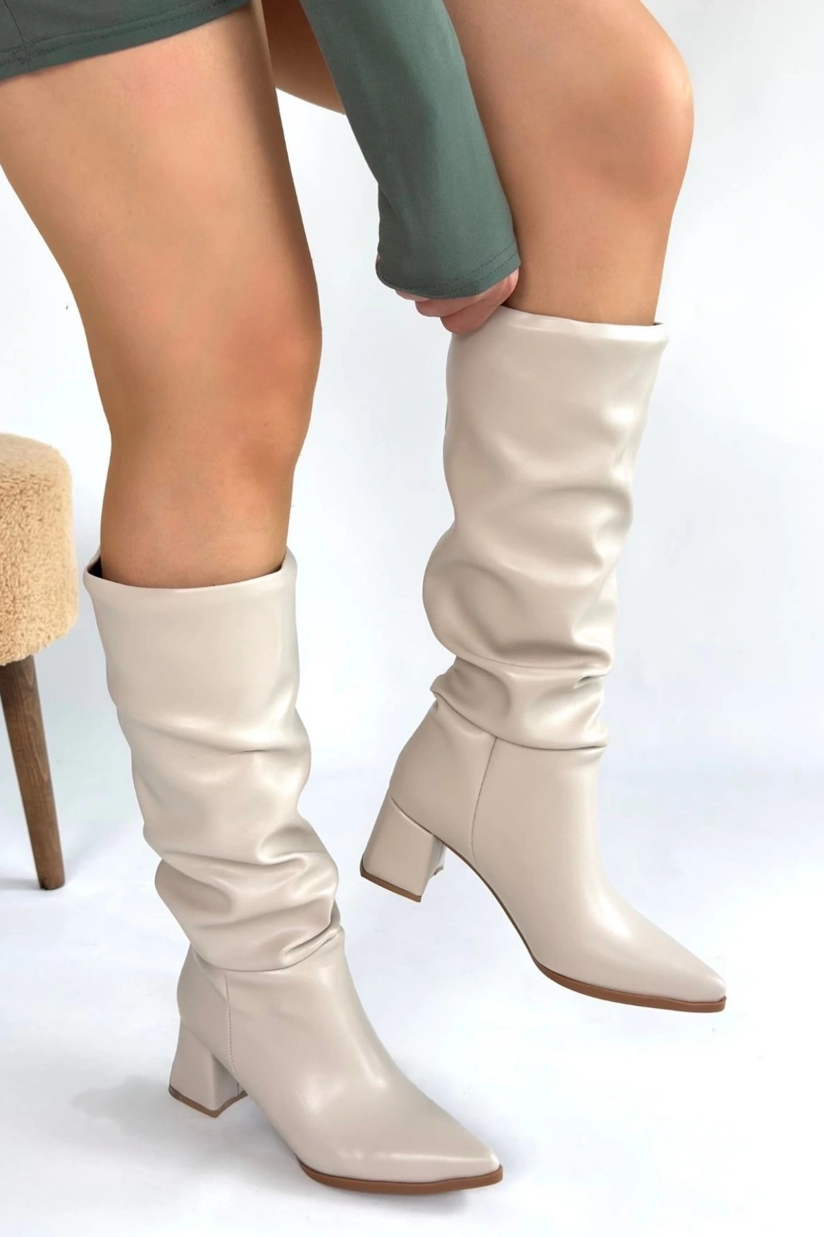 Pitay Ten Cilt Topuklu Çizme