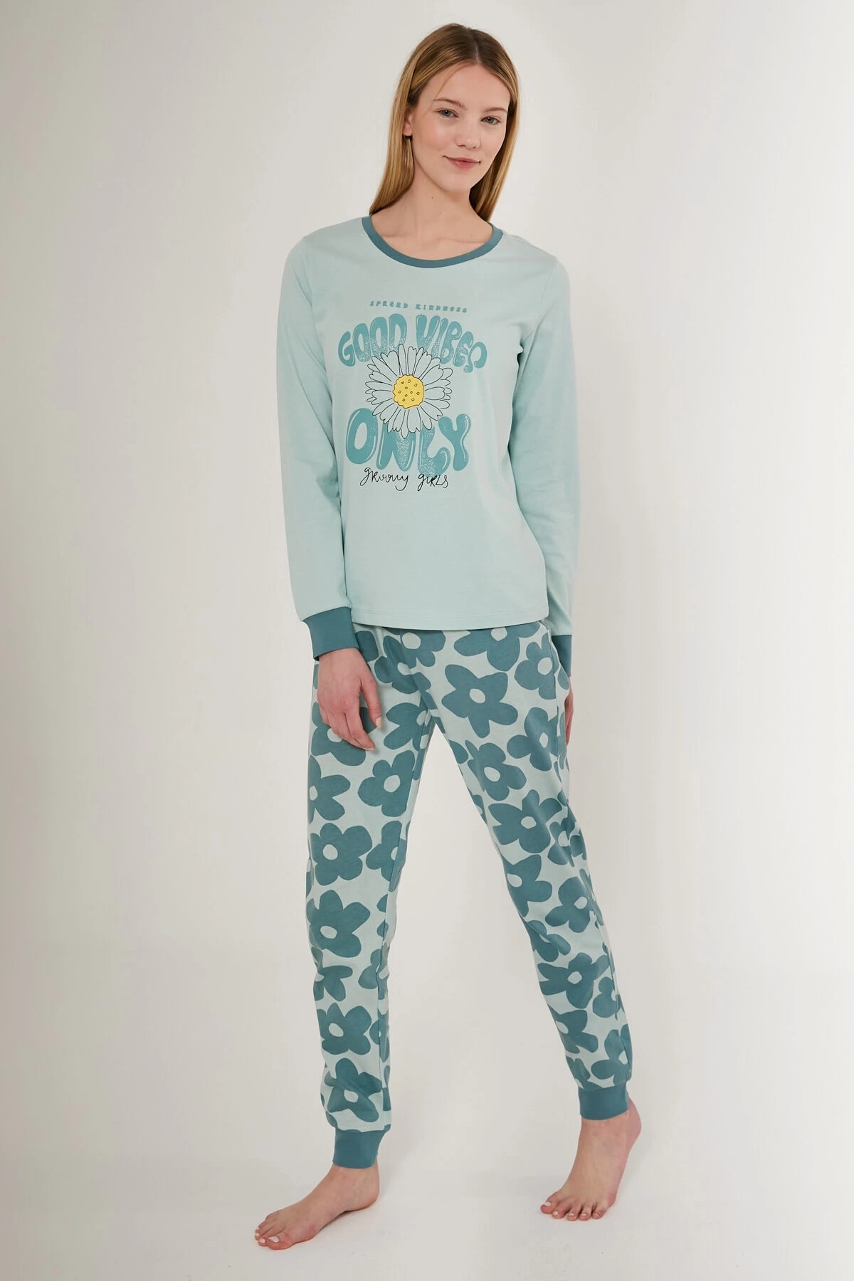 Roly Poly 3247-S Kadın Uzun Kol Pijama Takımı