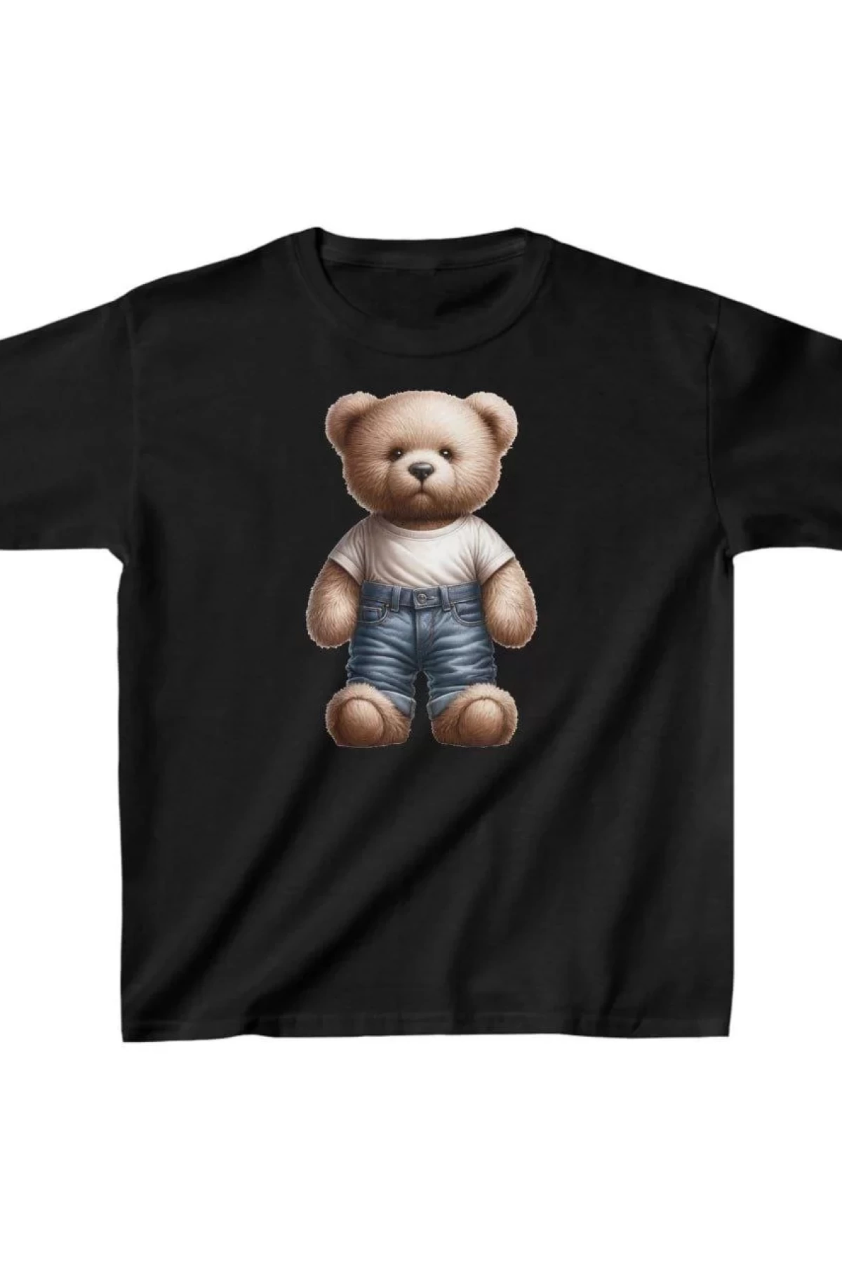 Unisex Çocuk Baskılı T-Shirt - Siyah