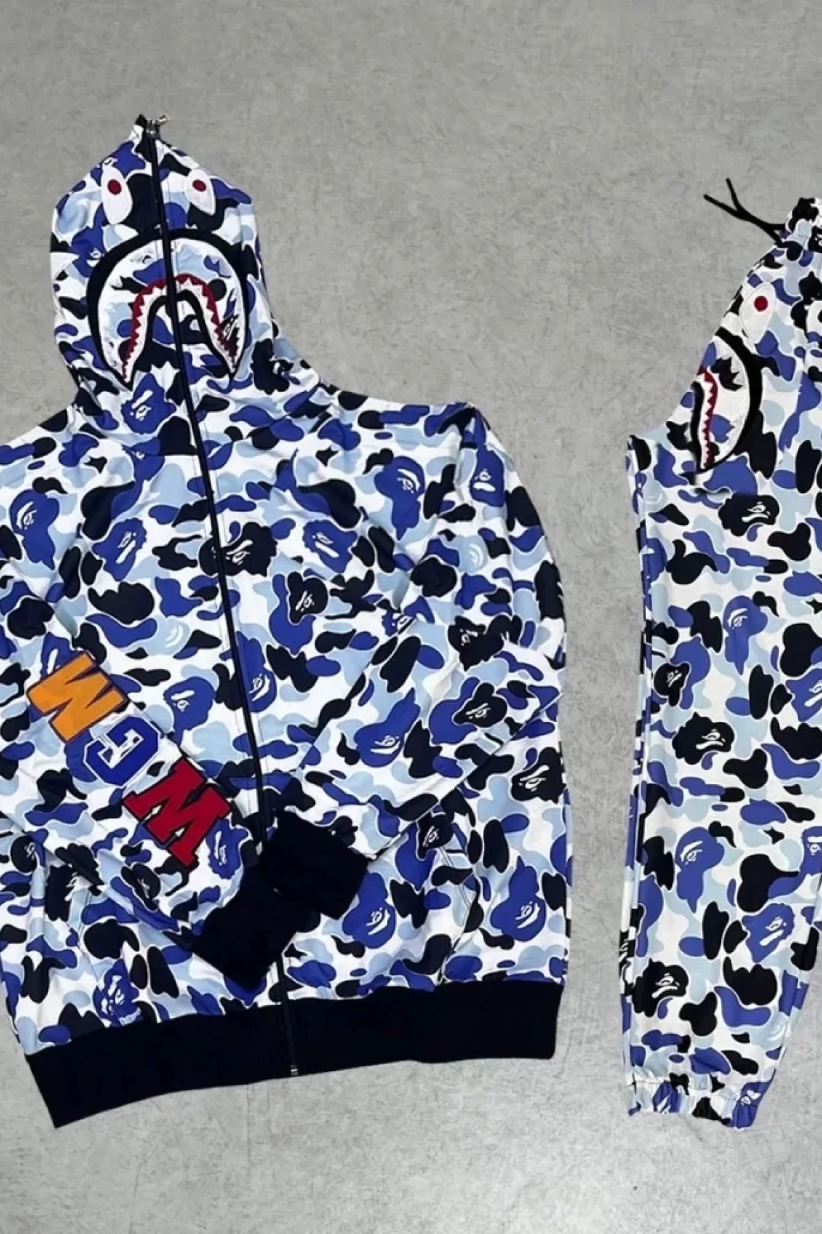 Unisex Pubg Bape x Shark Eşofman Takımı - Gri