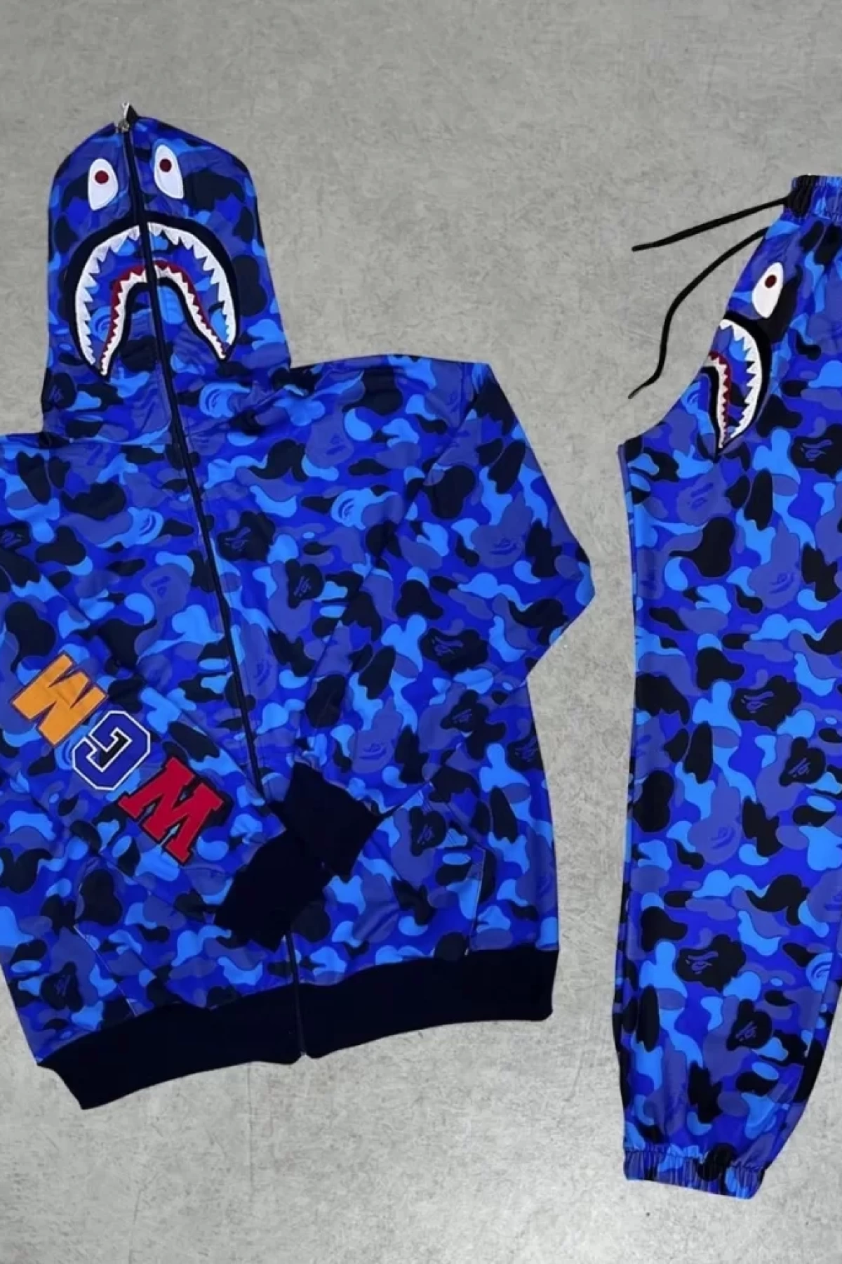 Unisex Pubg Bape x Shark Eşofman Takımı - Mavi