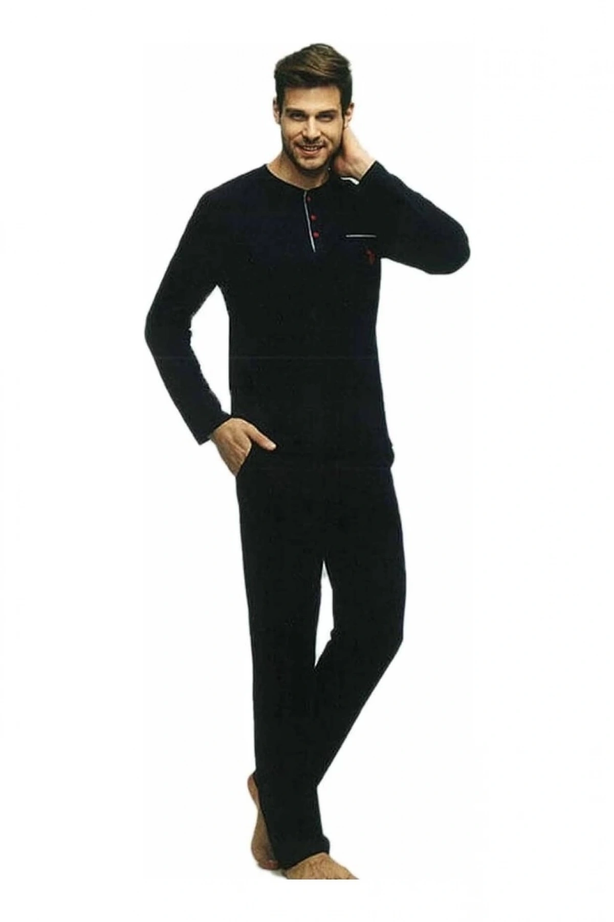 US Polo 17384 Erkek Uzun Kol Pijama Takımı