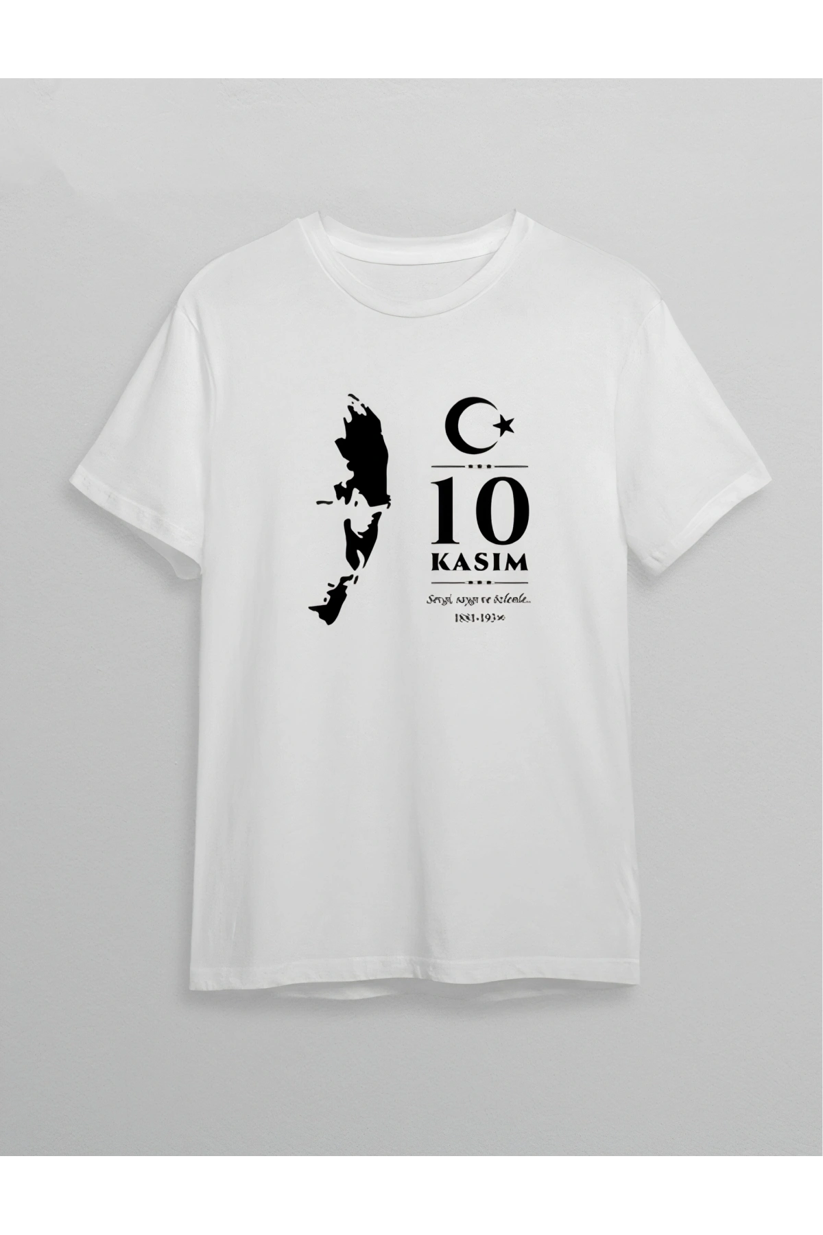 10 Kasım Atatürk Baskılı T-shirt - Beyaz