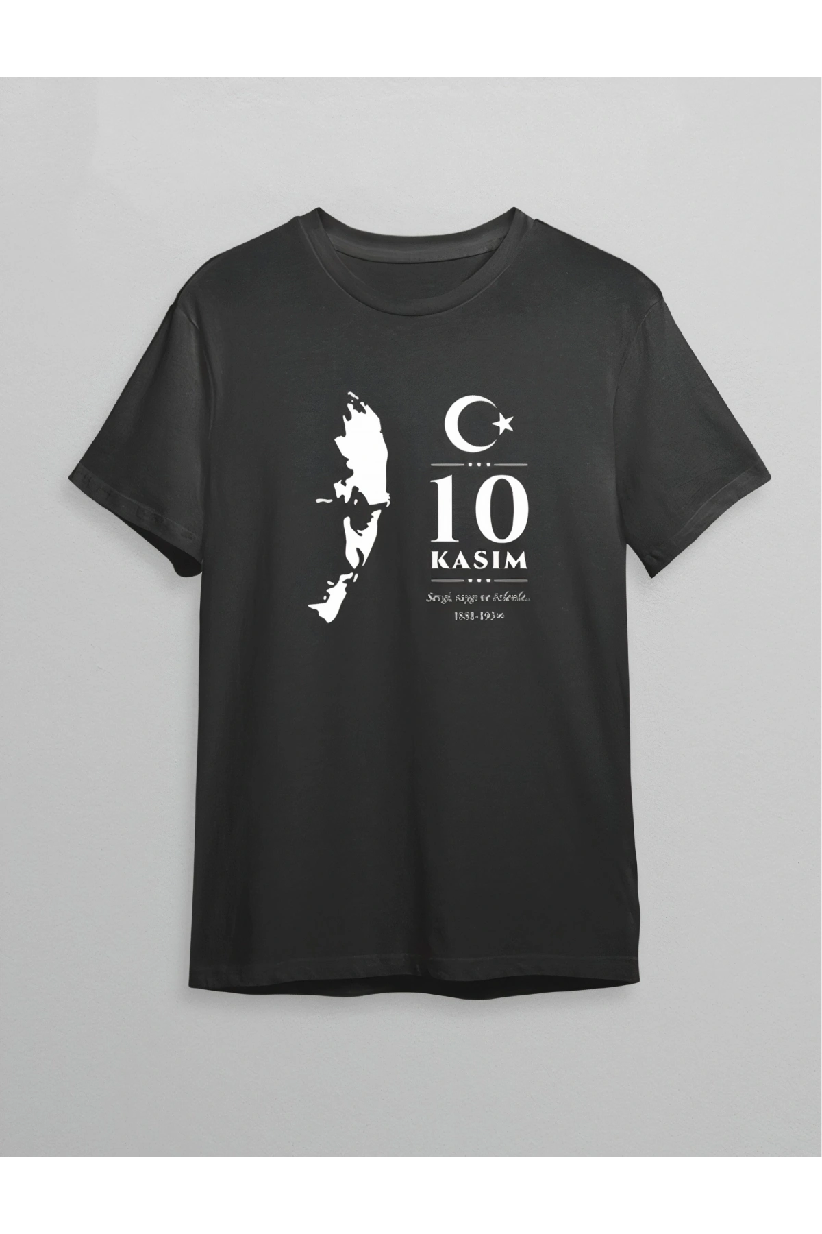 10 Kasım Atatürk Baskılı T-shirt - Siyah