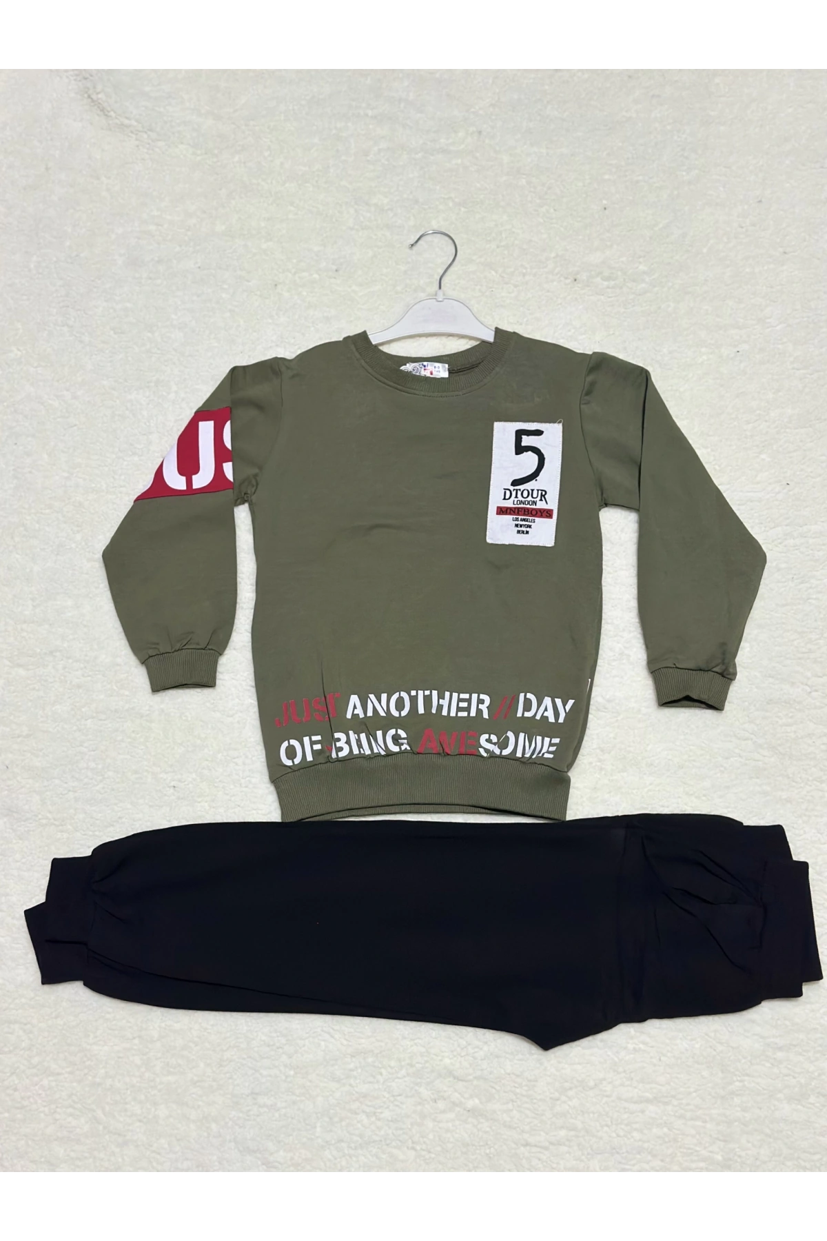 8-9 yaş 5 dtour baskoı alt üst takım haki erkek çocuk takım