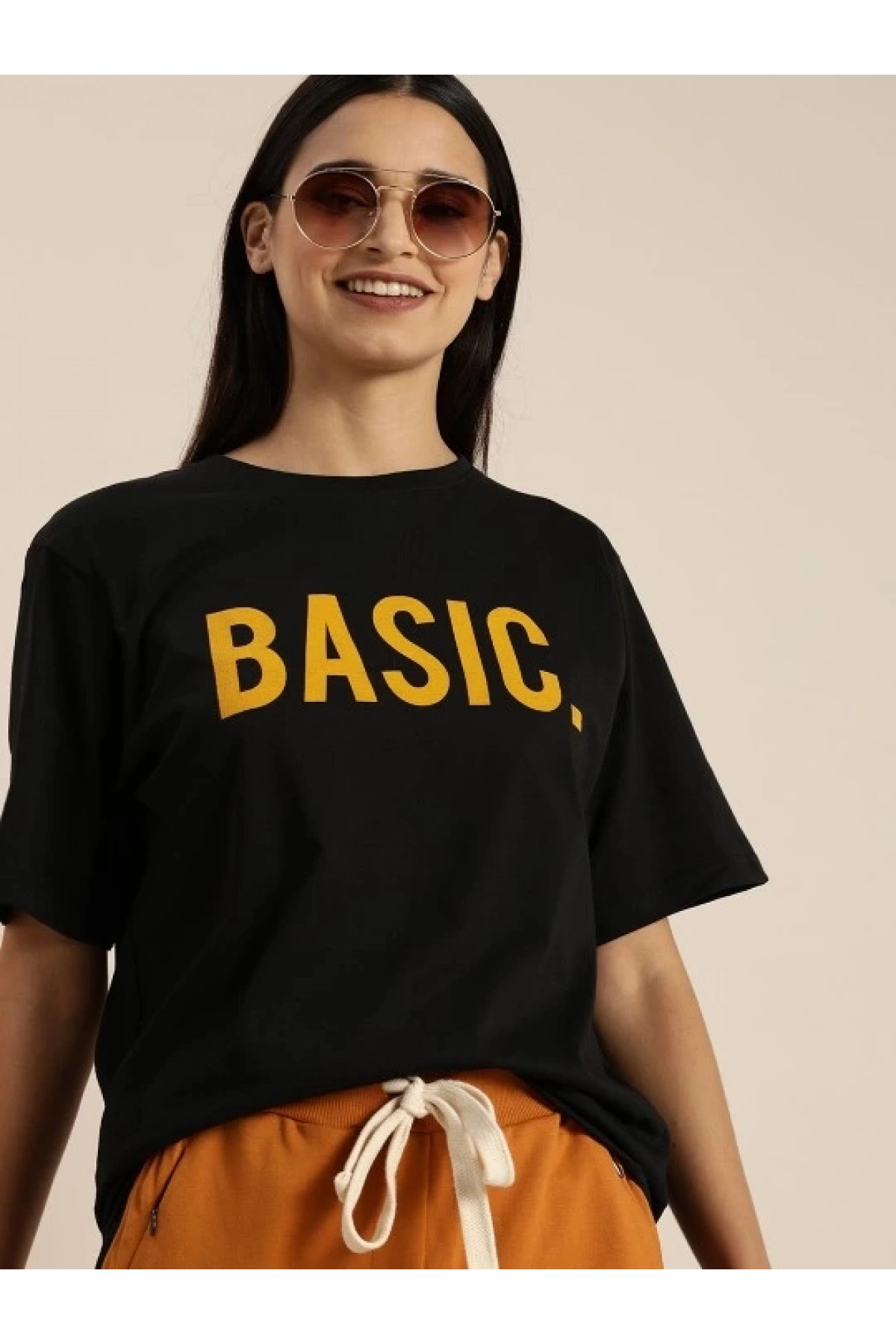 Baskılı Kadın T-shirt - Siyah