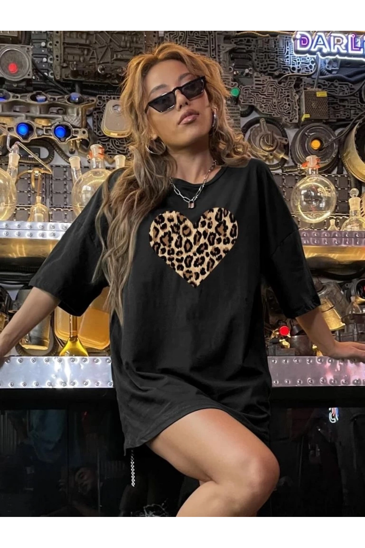 Baskılı Kadın T-shirt - Siyah