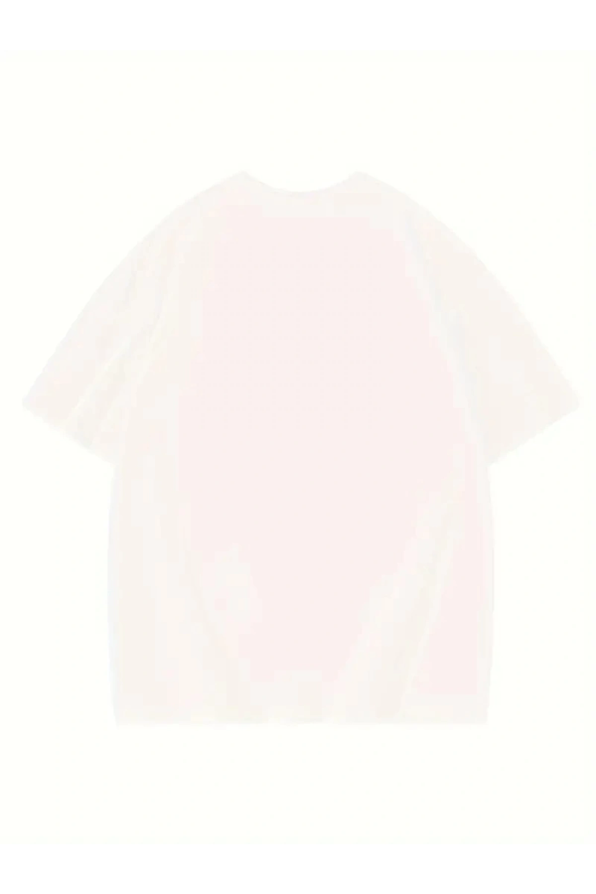 Thousand Ön Arka Baskılı Oversize Bisiklet Yaka T-shirt - Beyaz