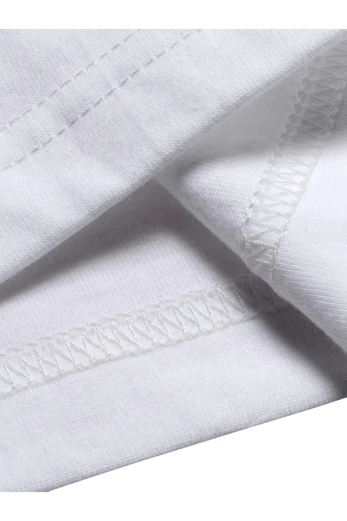 20/1 Penye Compack Özgür kuşlar Baskılı Oversize Bisiklet Yaka T-shirt - Beyaz