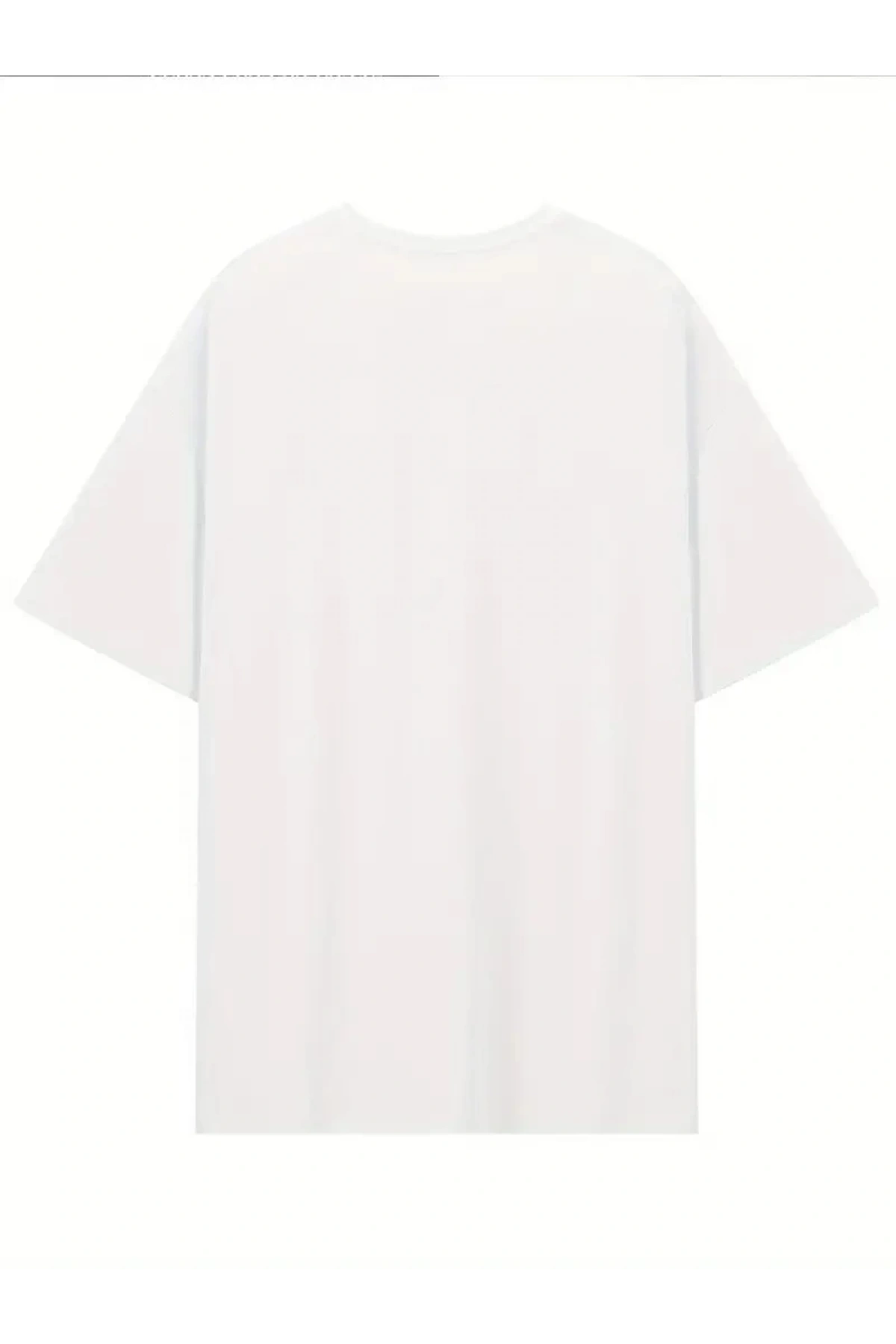 [Günlük T-Shirt] Hafif Kadın Günlük T-Shirt | Bol Kesim, Kısa Kollu, Yuvarlak Yaka, Eğlenceli Karikatür Ayı ve Umrumda Değil Baskı - Günlük Stil, İlkbahar/Yaz- Beyaz