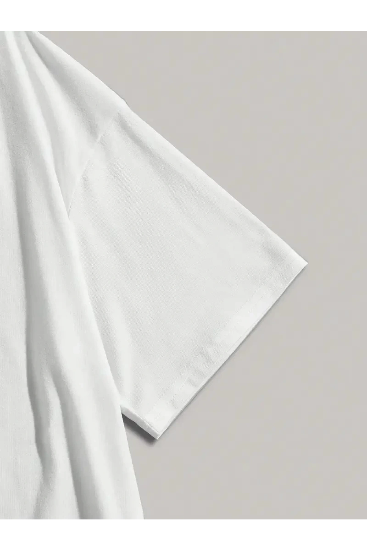 20/1 Penye Compack Dark Angel Baskılı Oversize Kısa Kol Yazlık T-shirt- Beyaz