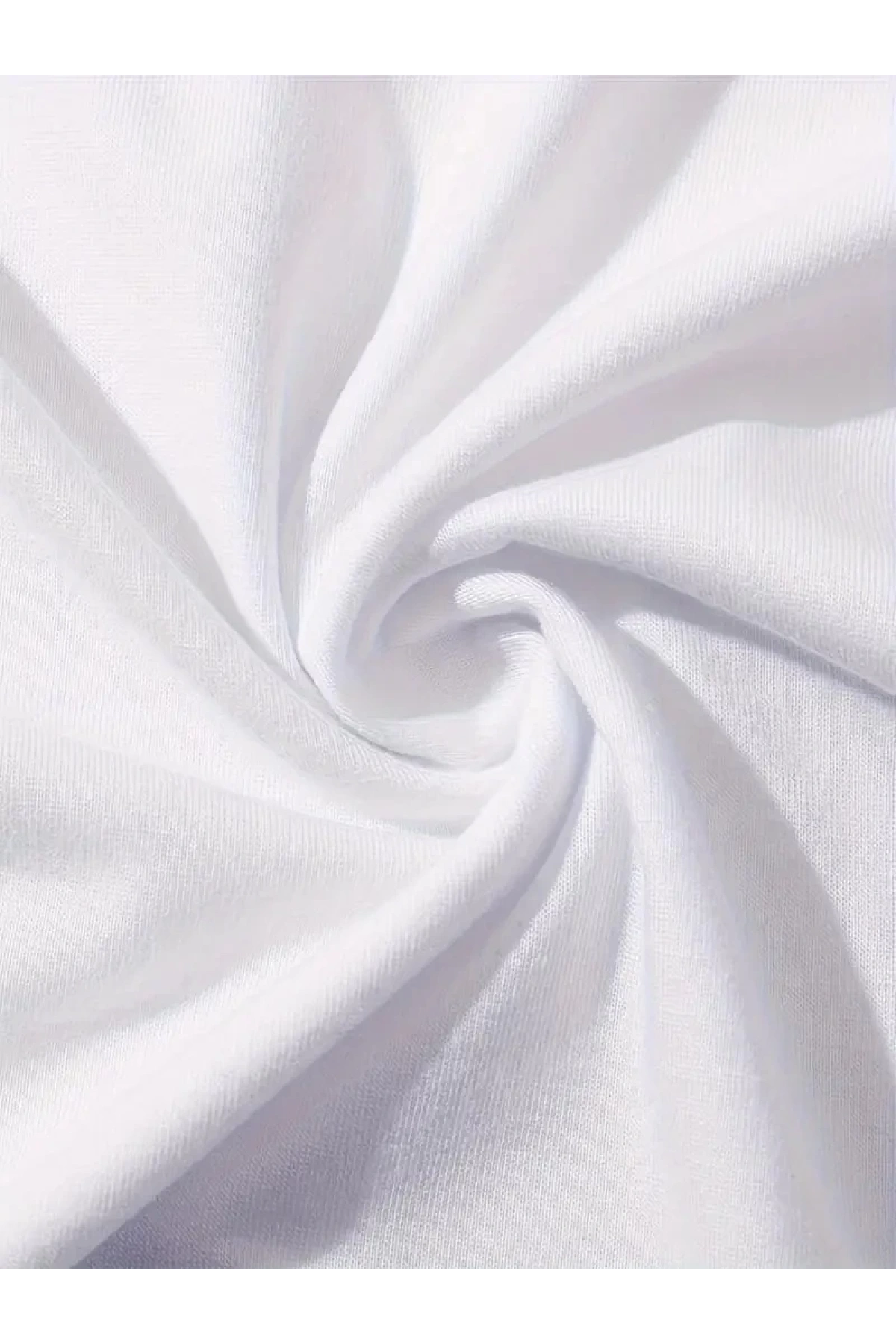 20/1 Penye Compack Baskılı Oversize Kahve Desenli Kadın Kısa Kol T-shirt - Beyaz