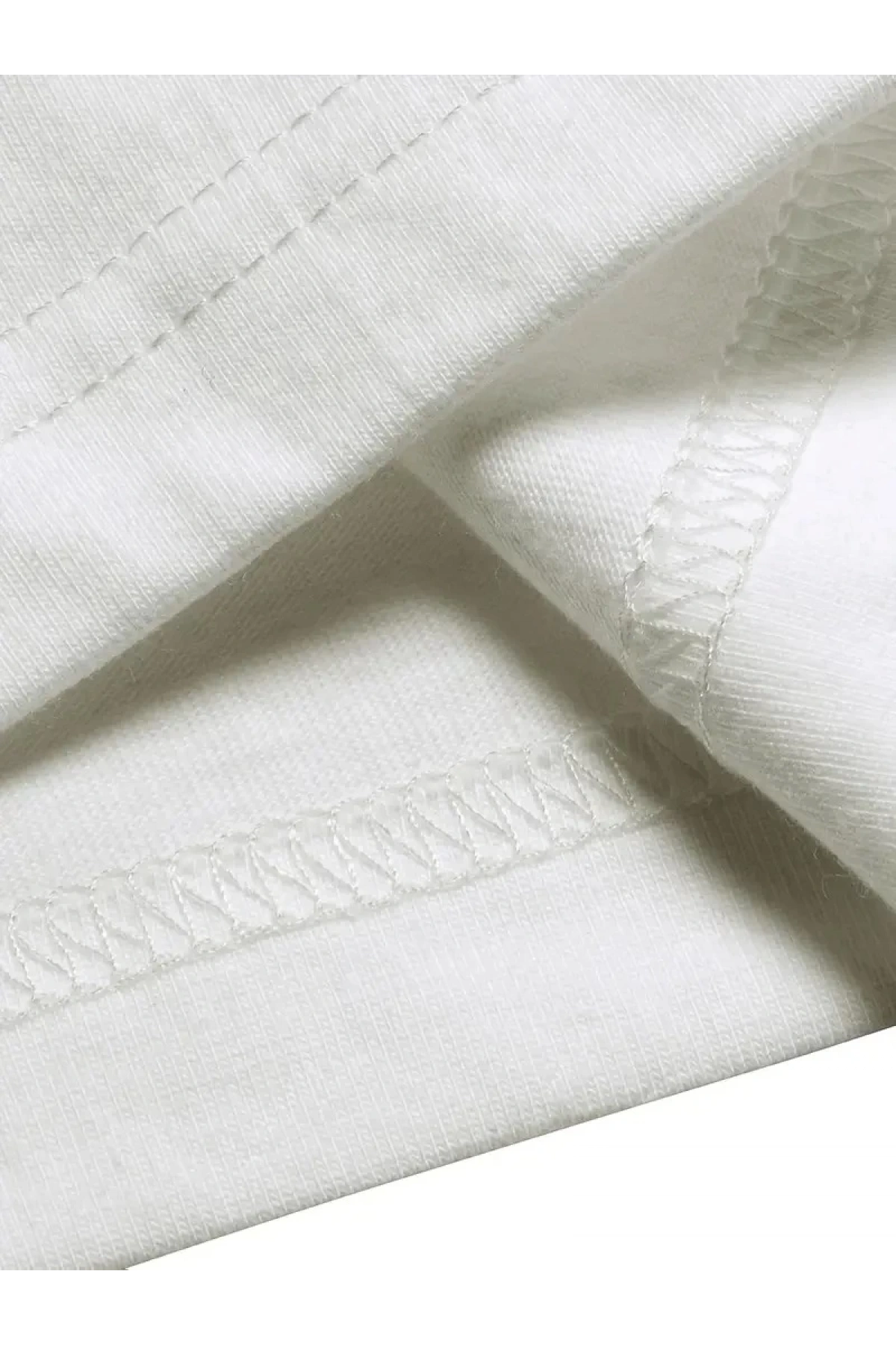 AICG Ön Arka Baskılı Bisiklet Yaka Kadın Oversize Bisiklet Yaka T-shirt - Beyaz