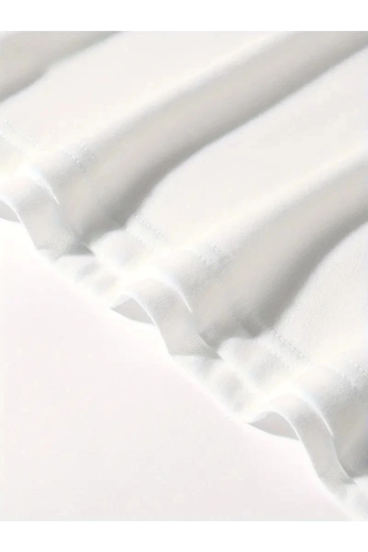 20/1 Penye Compack Ön Arka Ejder Baskılı Oversize Bisiklet Yaka T-shirt - Beyaz