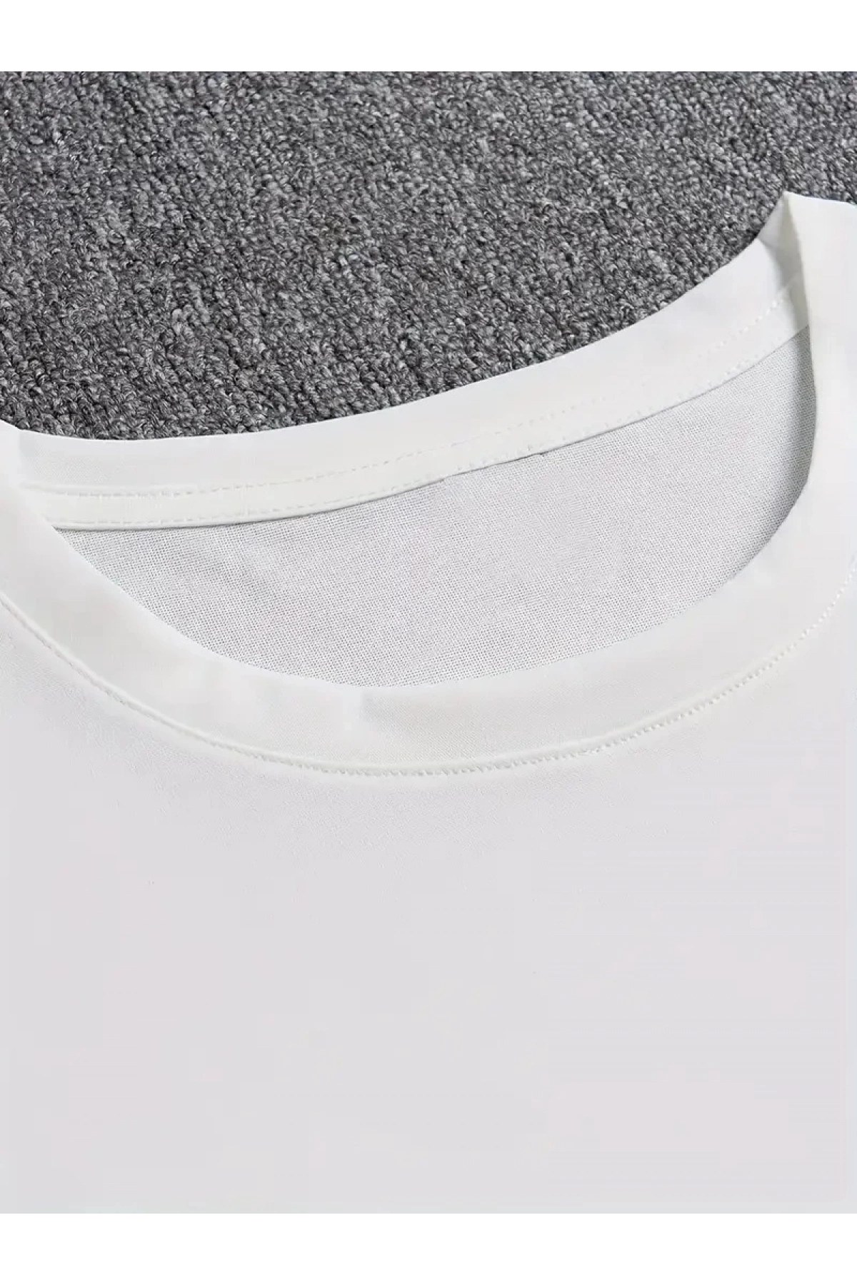 erkekler için Ön Arka Baskılı PERFECTLY günlük Kısa Kol tişört - Beyaz