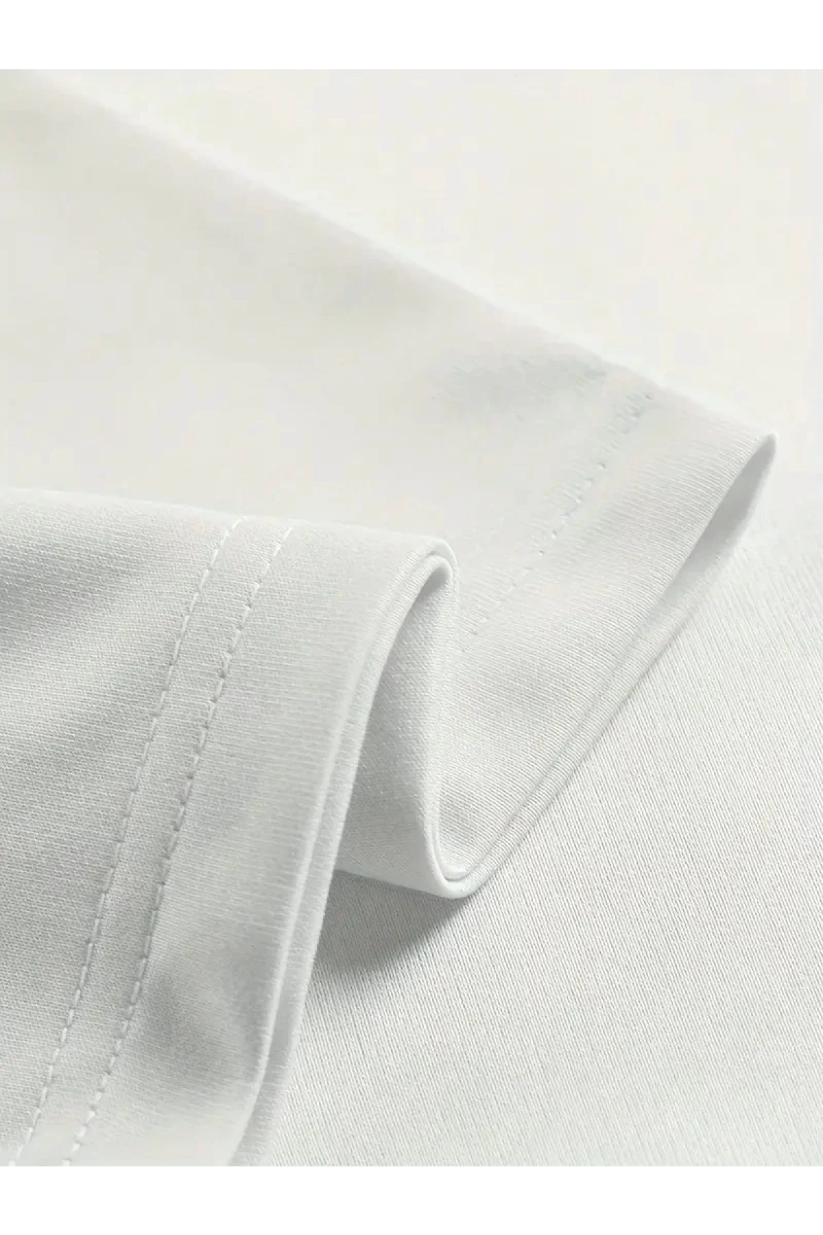 20/1 Penye Compack Ön Arka Ejder Baskılı Oversize Bisiklet Yaka T-shirt - Beyaz