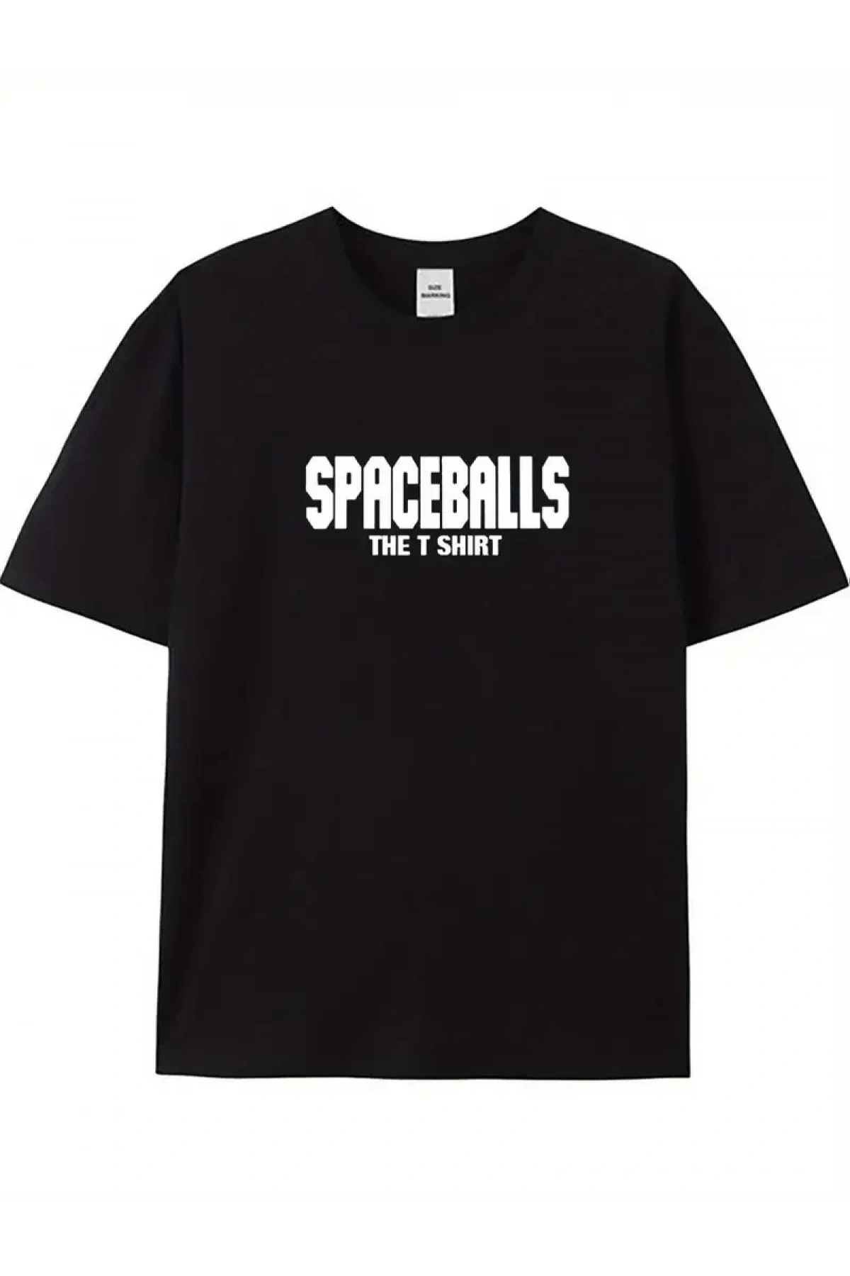 20/1 Penye Compack SPACEBALLS Erkek Baskılı Oversize Bisiklet Yaka Kısa Kol Yazlık T-shirt - Siyah