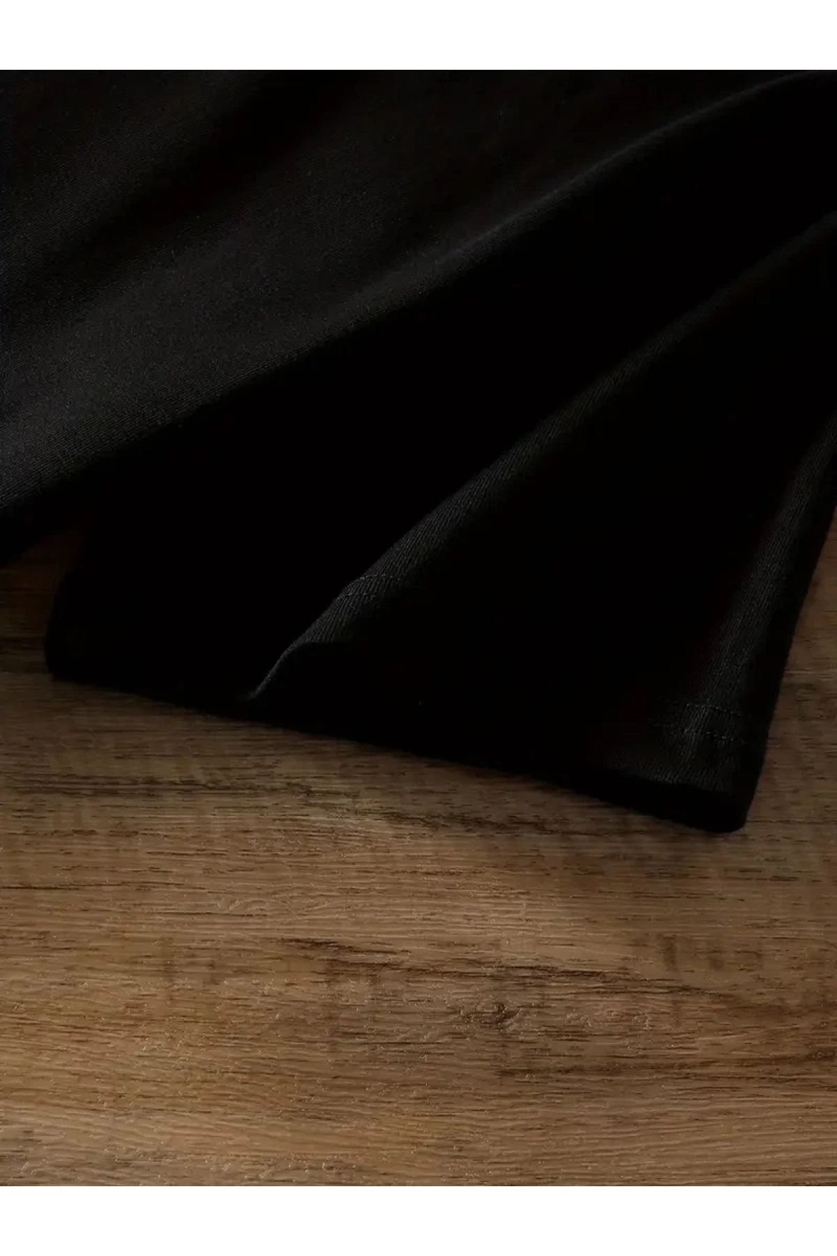 20/1 Penye Compack Ayı Baskılı Oversize Bisiklet Yaka Kısa Kol T-shirt - Siyah