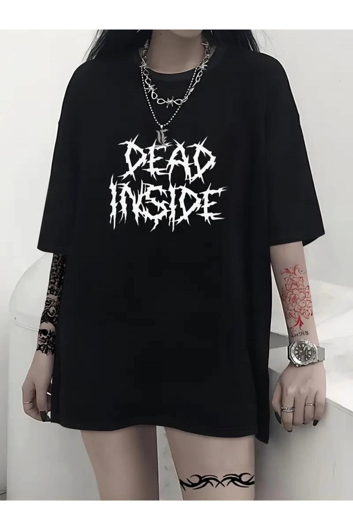 Canlı Harf Baskılı Büyük Boy Oversize Kısa Kollu Tişört - Yumuşak, Nefes Alabilir, Kadınlar için Rahat Yaz ve İlkbaharın Vazgeçilmezi - Rahat Kesim, Rahat, Şık Kadın Giysileri - Siyah